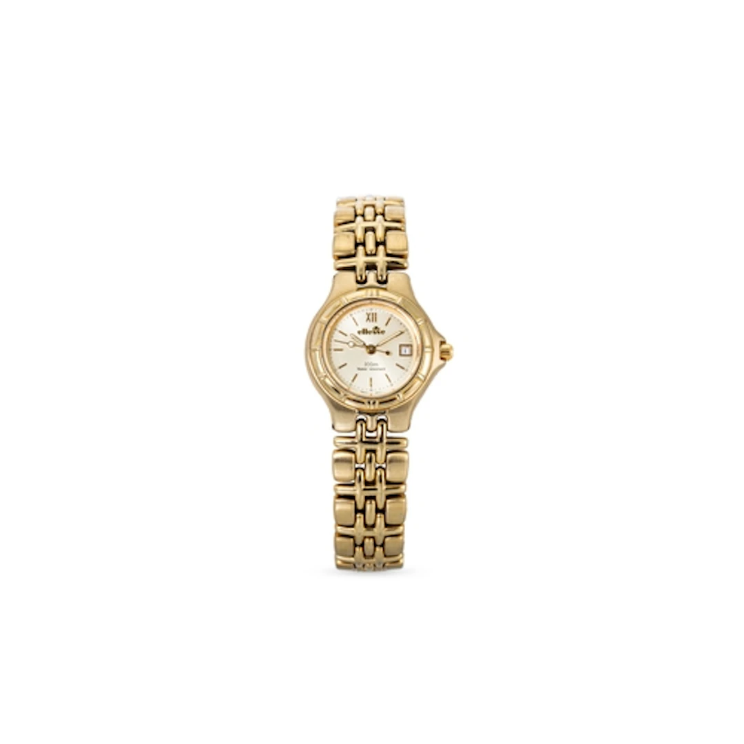 A ELLESSE WRIST WATCH, baton markers, gold-toned face with d...