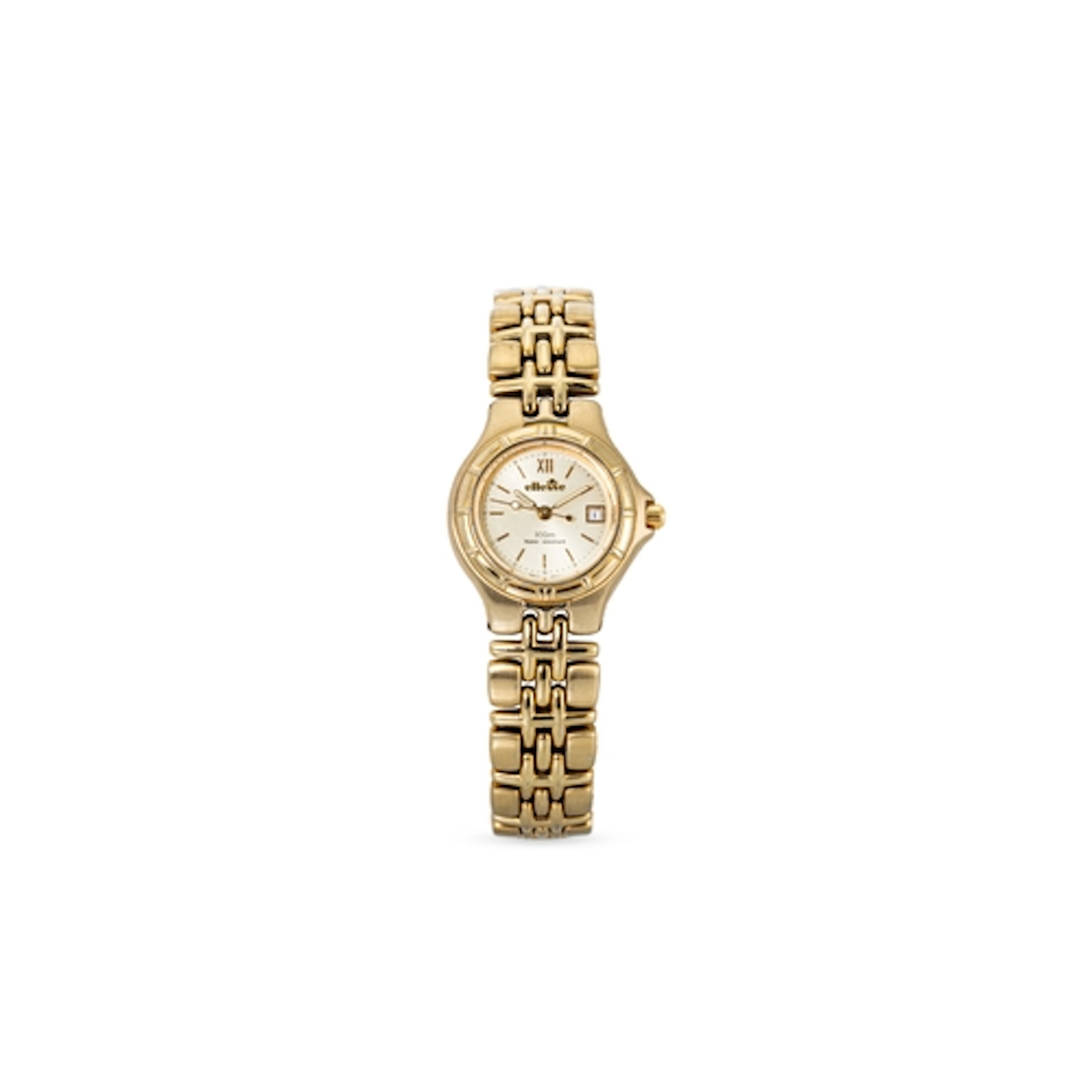 A ELLESSE WRIST WATCH, baton markers, gold-toned face with d...