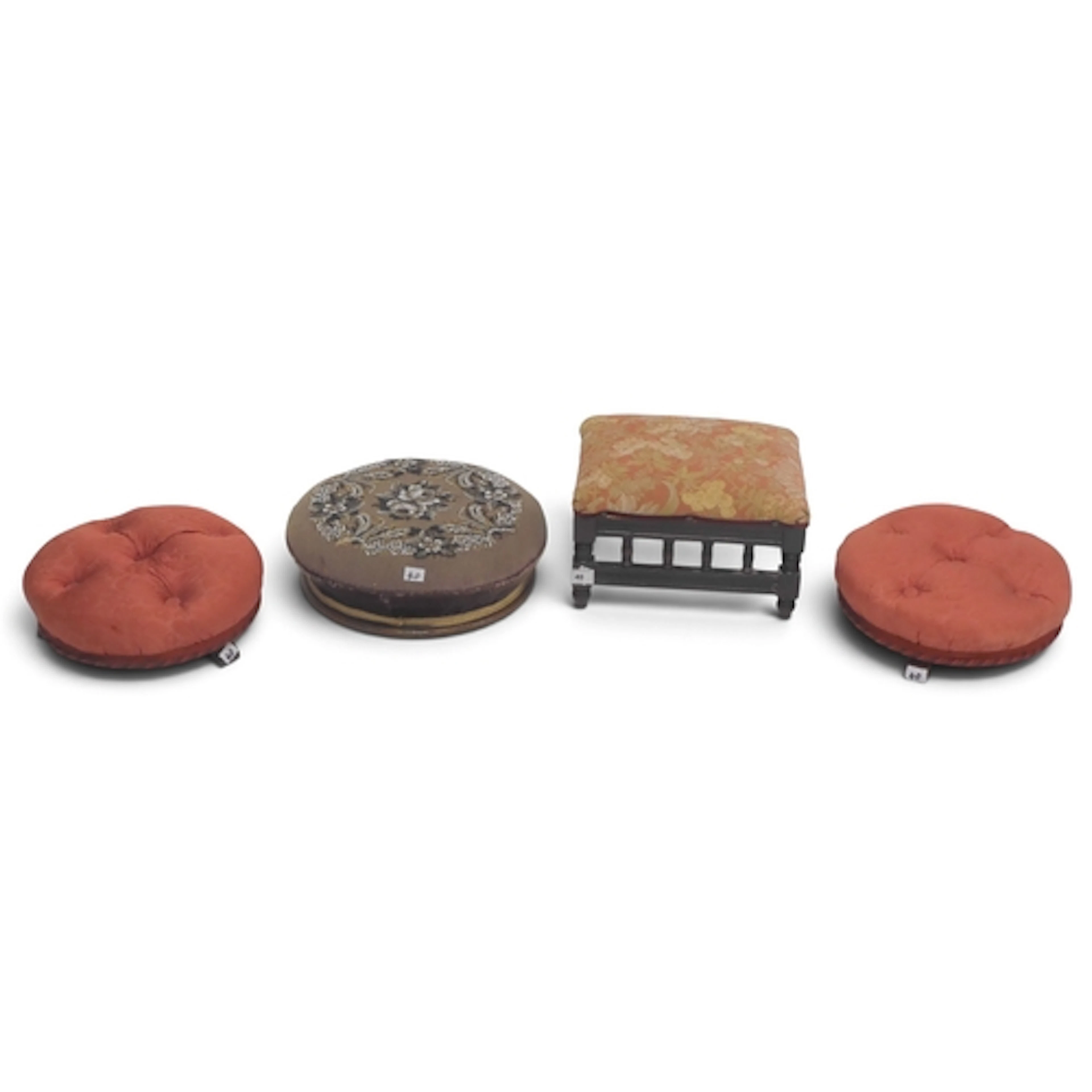 A lot comprising a Victorian bead work upholstered stool, a ...