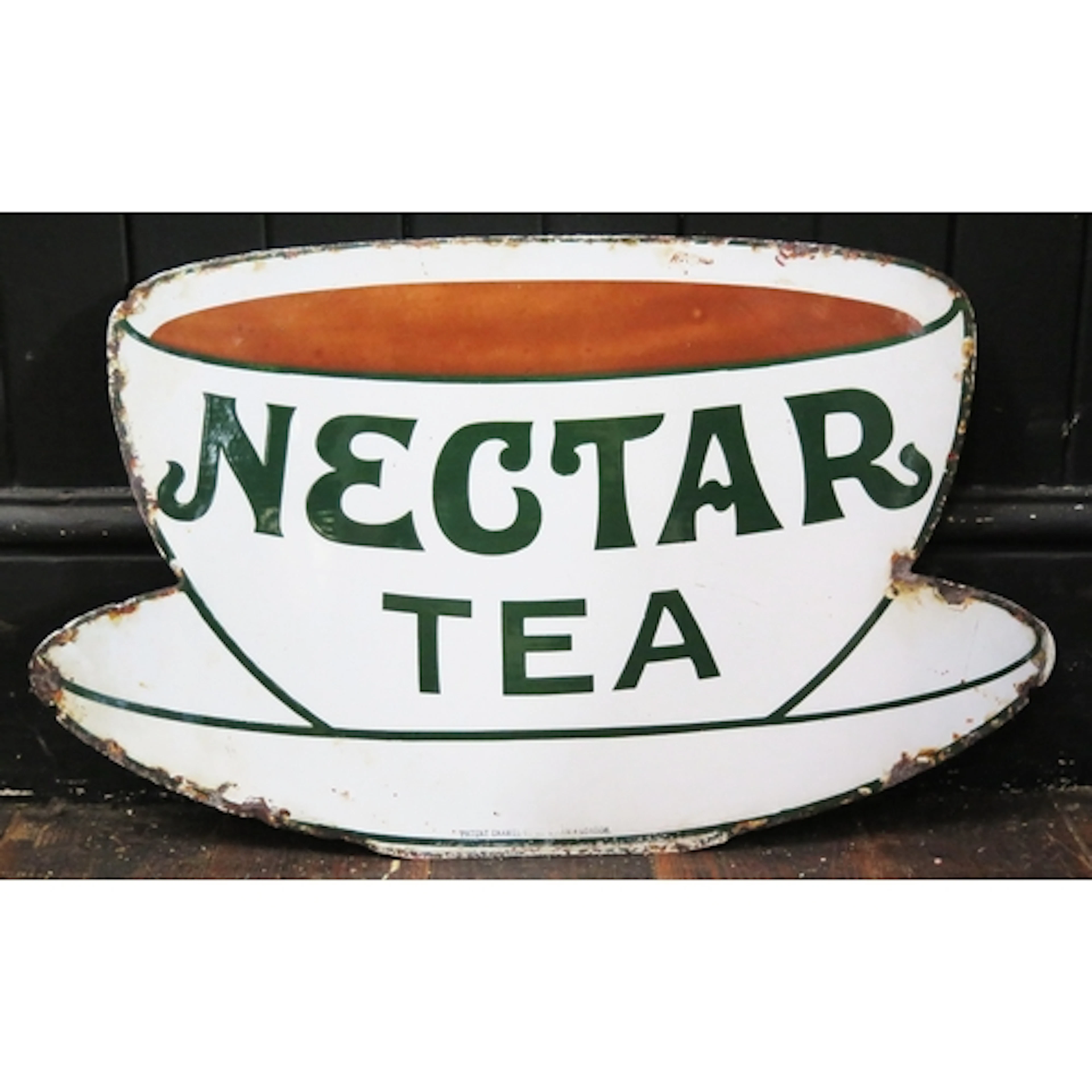"Nectar Tea" - an enamel advertising sign, 32 x 54cm.