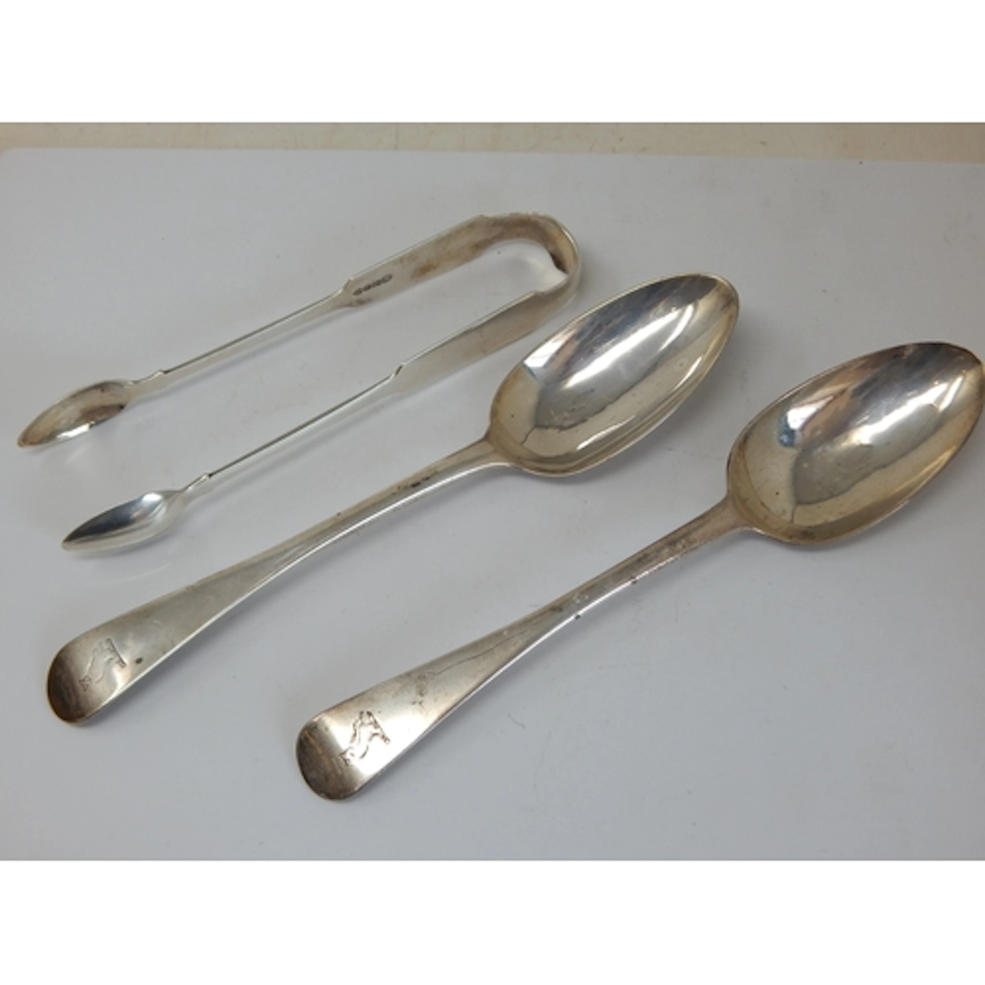 A Pair of 18th Century Silver Tablespoons Hallmarked London ...