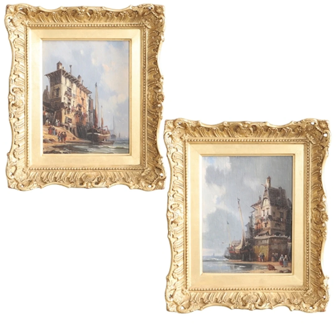 CHARLES EUPHRASIE KUWASSEG (1833/38-1904). COASTAL SCENES WI...
