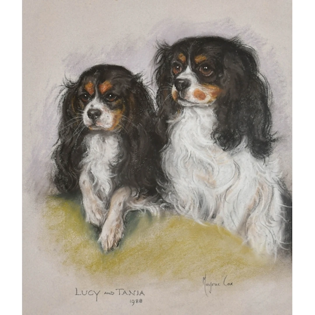 Marjorie Cox (1915-2003) British. "Lucy and Tania", Pastel, ...
