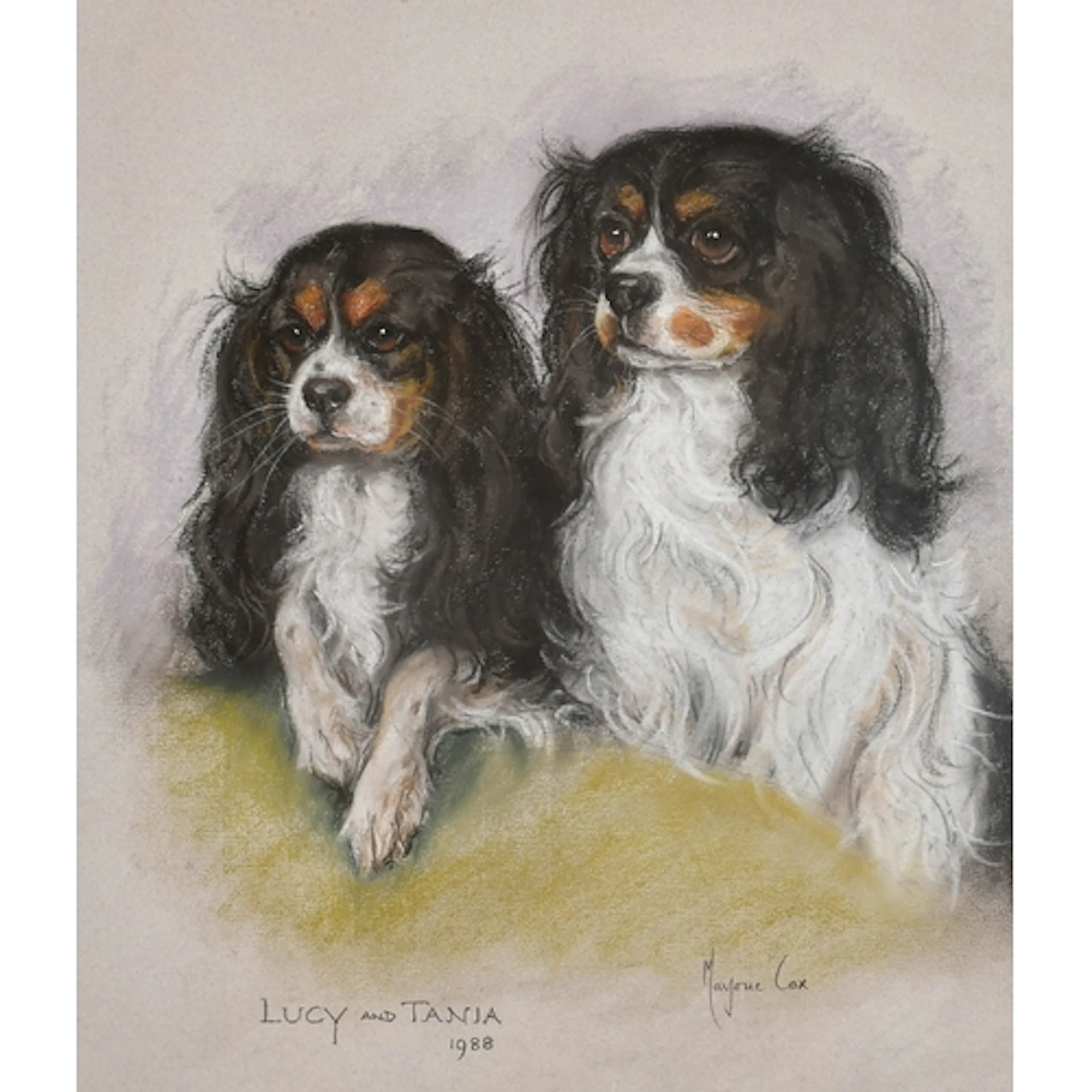 Marjorie Cox (1915-2003) British. "Lucy and Tania", Pastel, ...