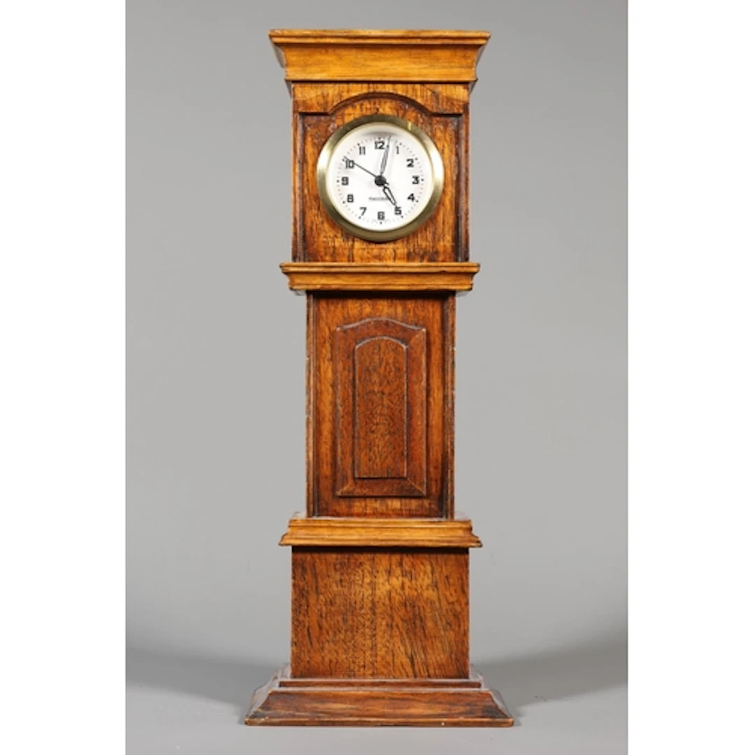 Mercedes of Germany, tabletop model of grandfather clock, 33...