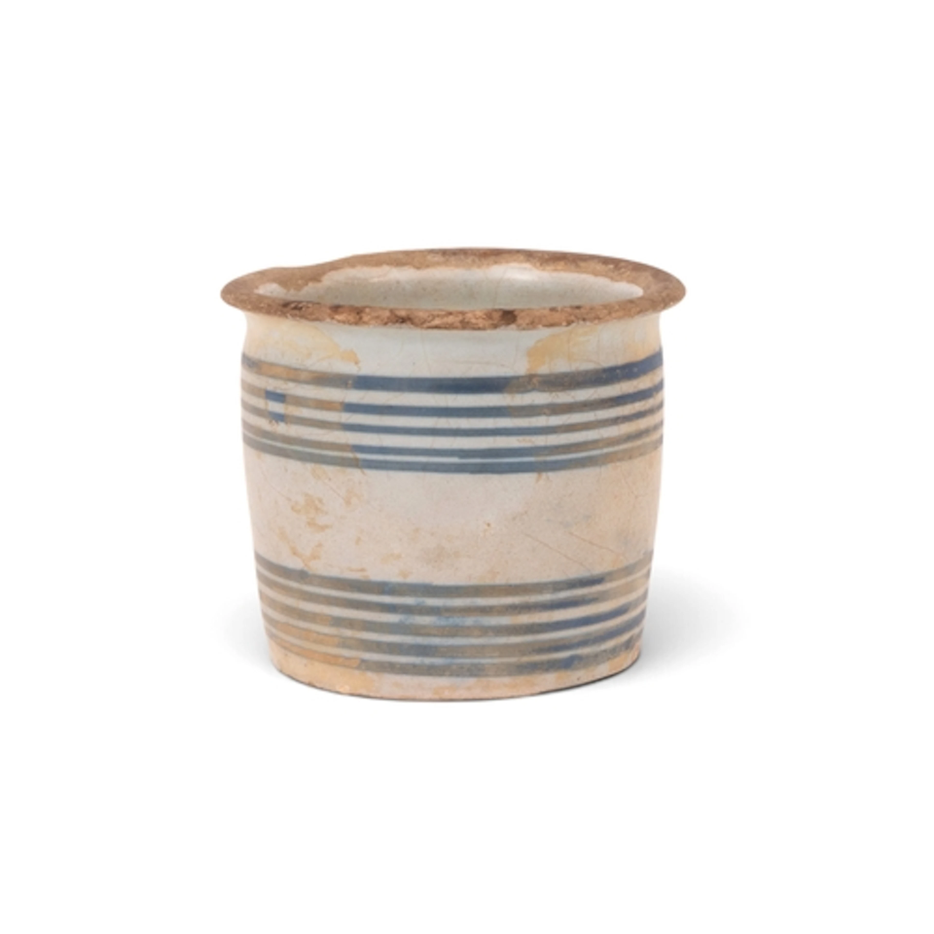 A delftware ointment or storage jar, c.1700, probably London...