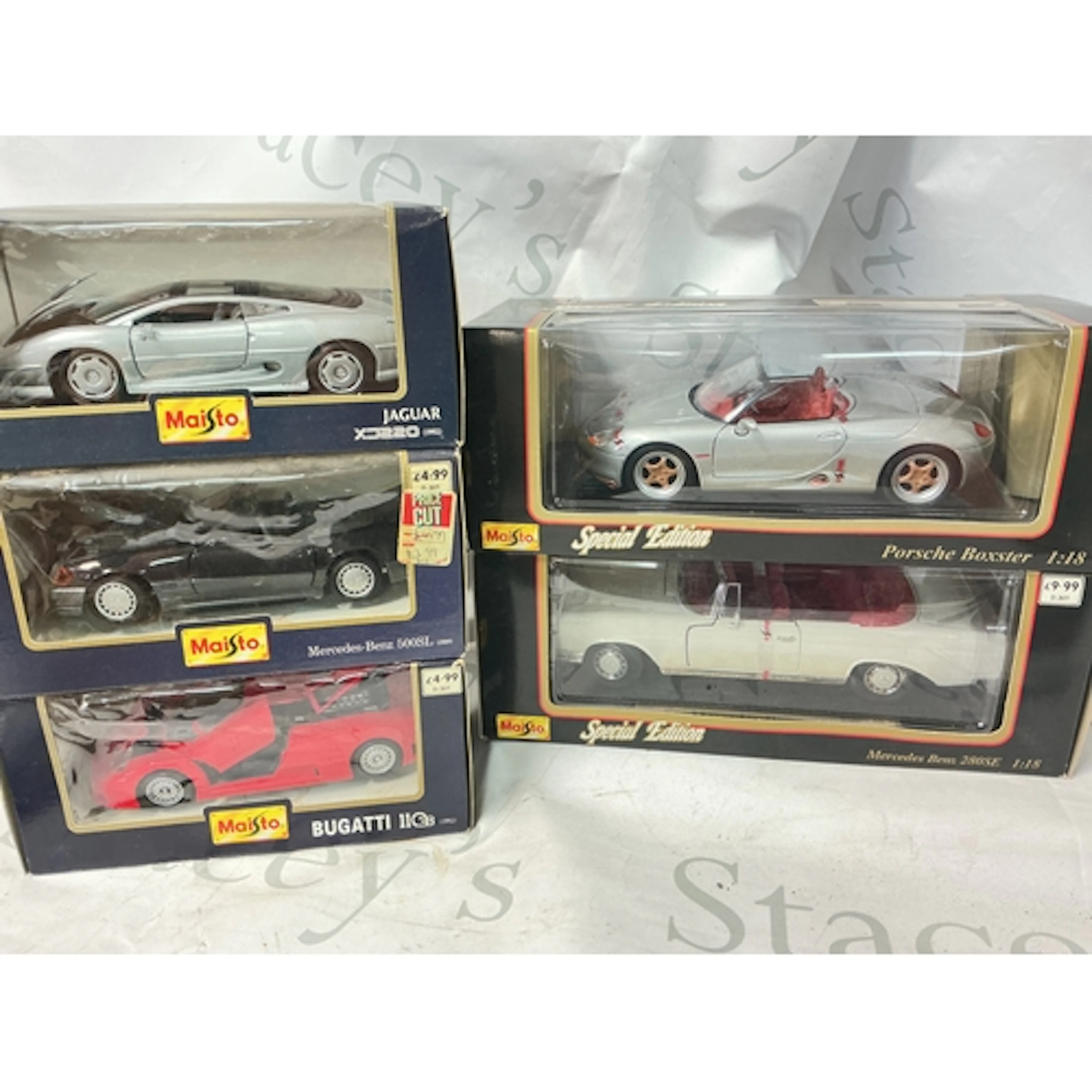 A Boxed Maisto 1/18 Scale Porsche Boxster, A 1/18 Scale Merc...