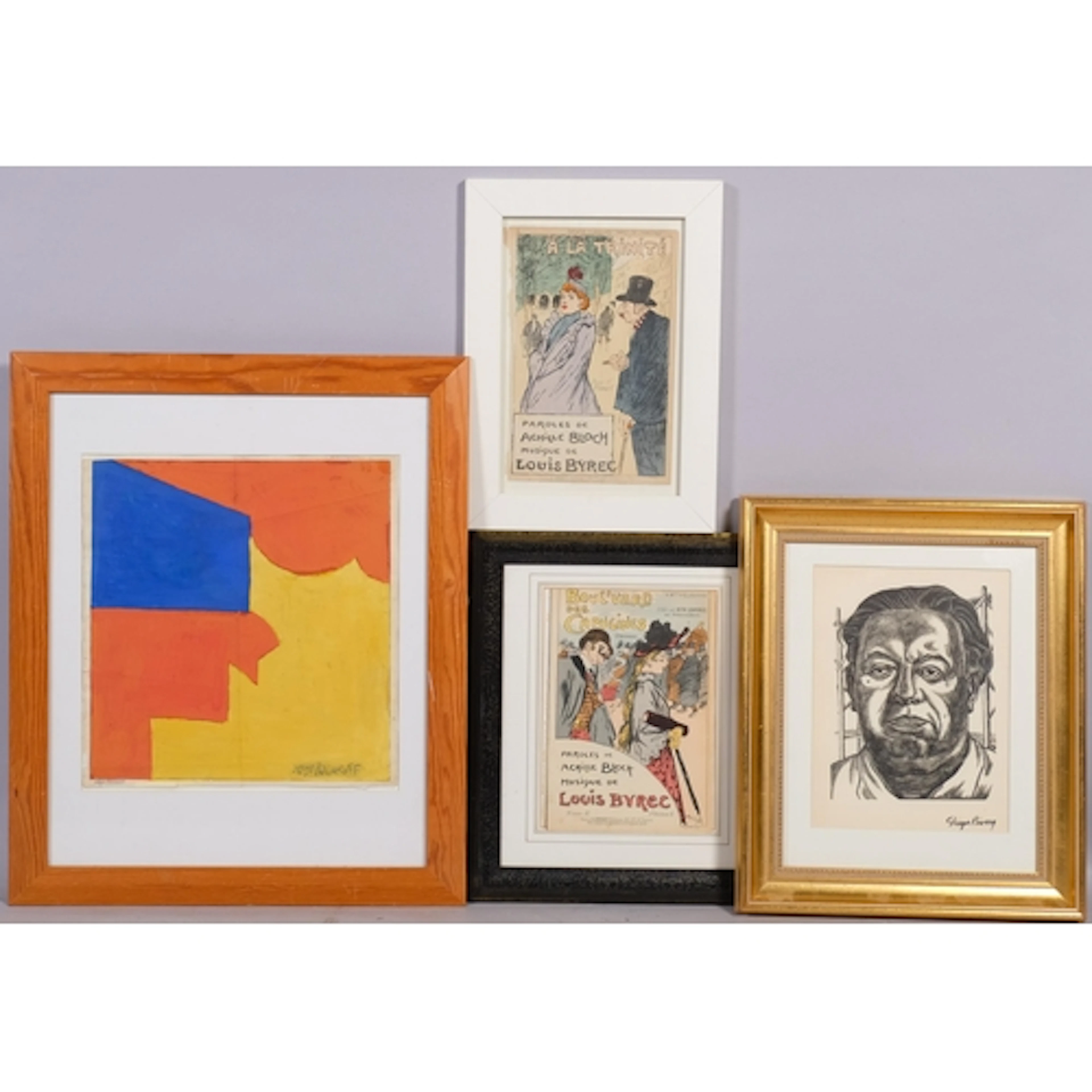 A group of 4 prints, comprising Diego Rivera woodcut, self p...