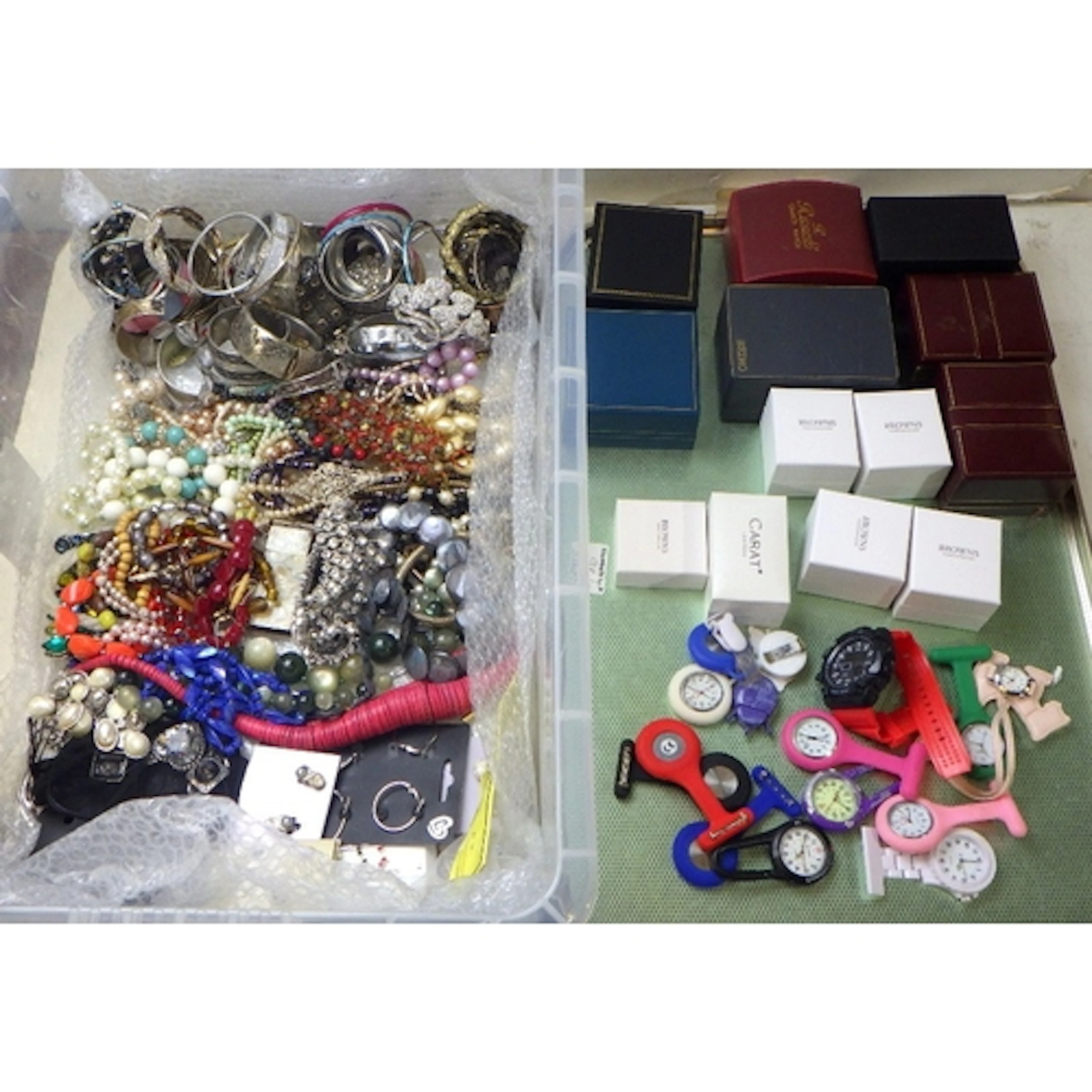 A qty of costume jewellery & empty boxes (2)