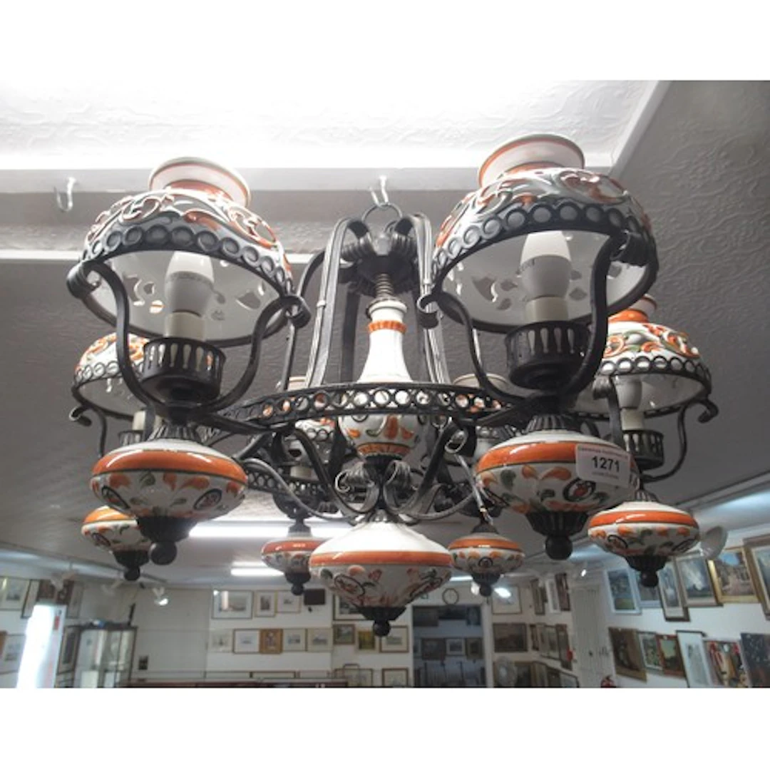 Mid to late 20th Century Portuguese wrought iron and pottery...