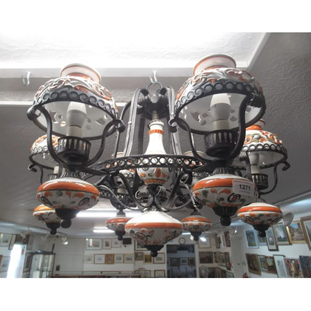 Mid to late 20th Century Portuguese wrought iron and pottery...