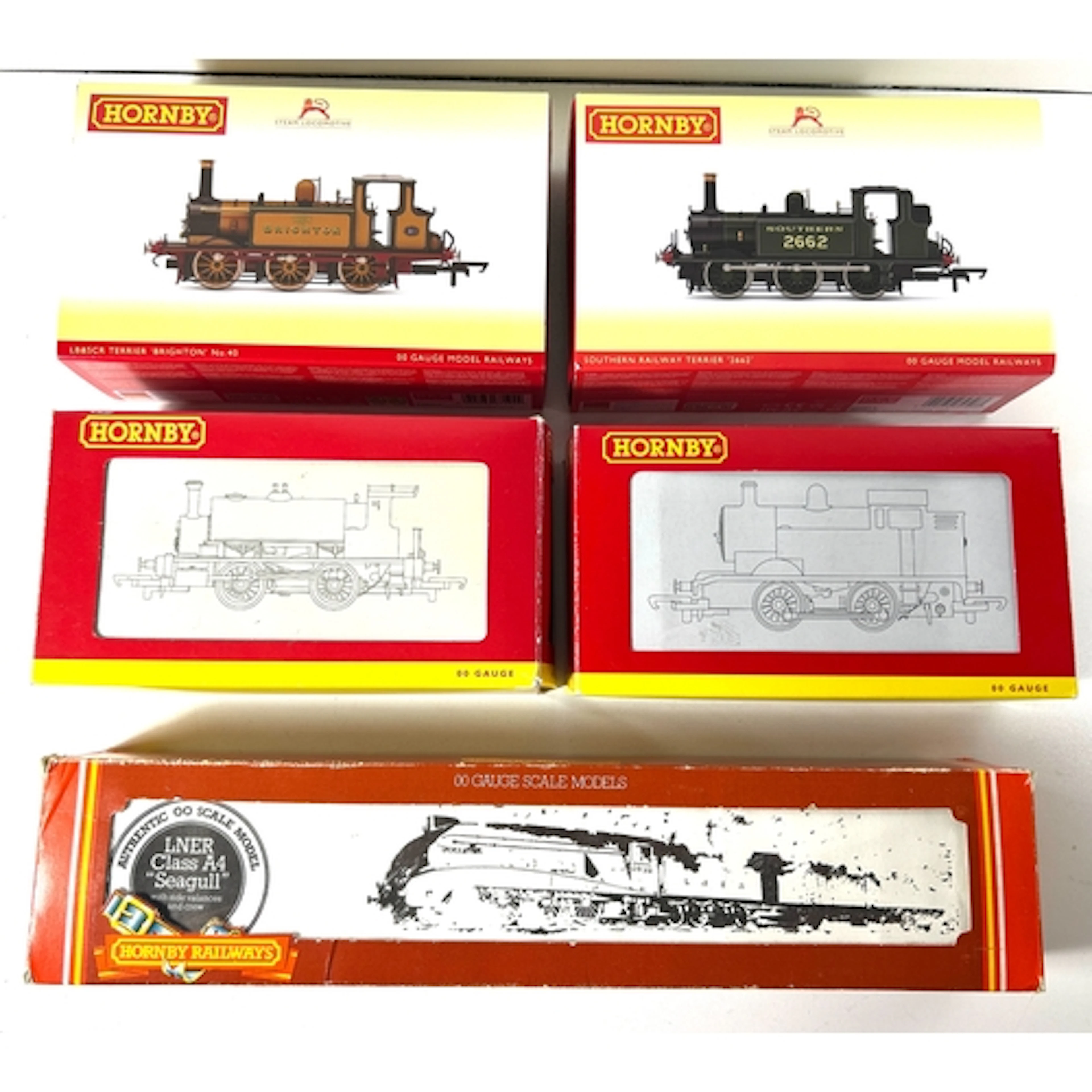 5 Hornby OO locomotives. 2x 0-6-0 Terrier's- R.3845X LB&...