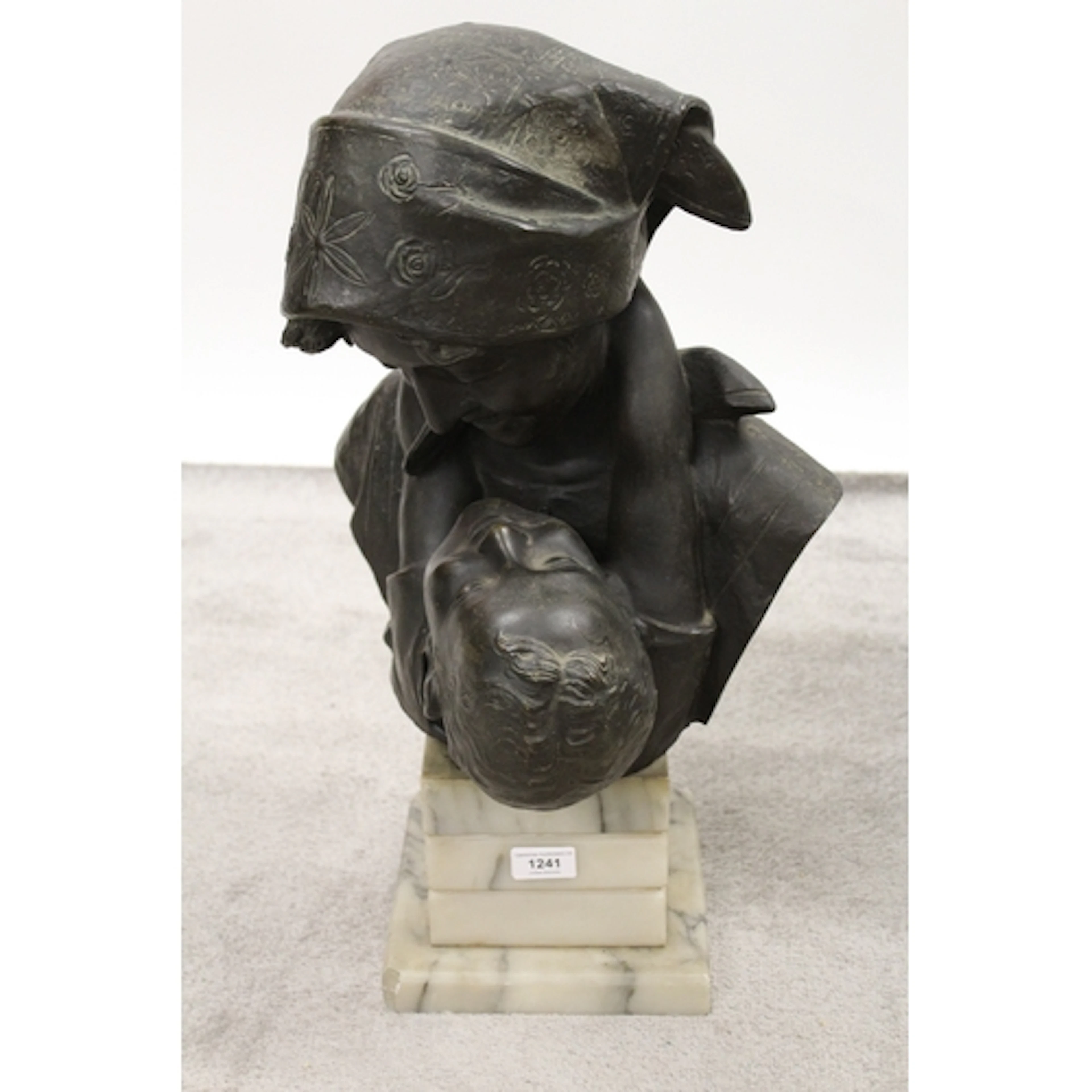 Antonio Merente, large brown patinated bronze maternity, mou...