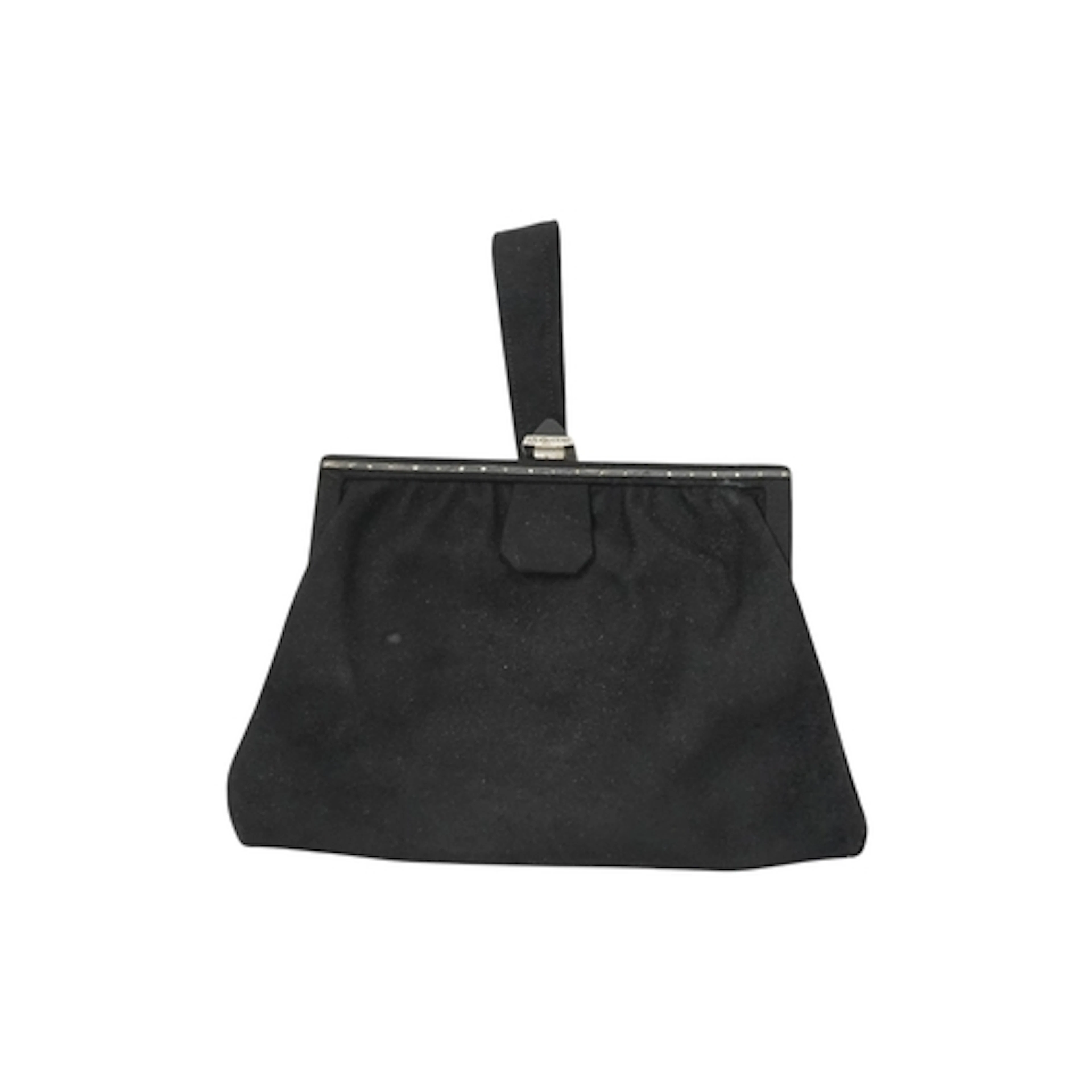 Art Deco evening bag, early 20th century, in black suede, se...