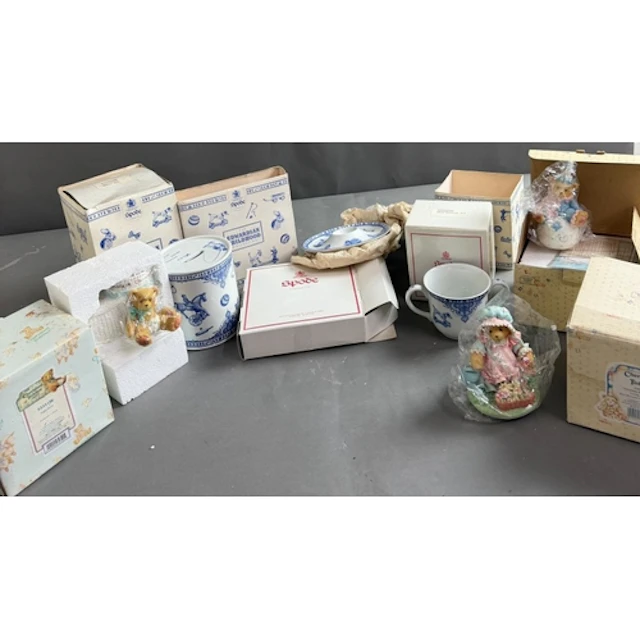 A selection of Spode and Cherished Teddies figurines, photo ...