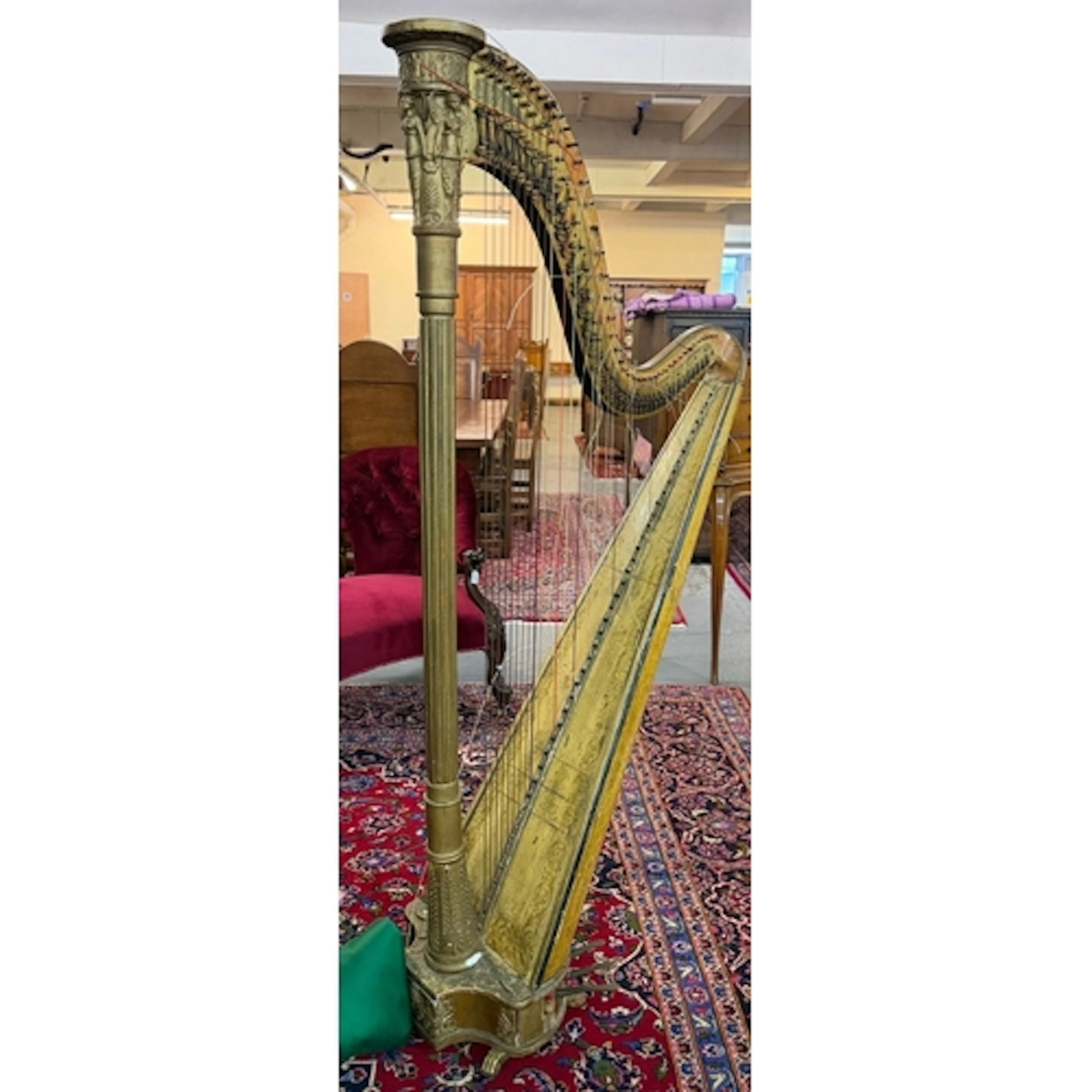 19th century pedal harp by Sebastian Erard, Patent No. 2849,...