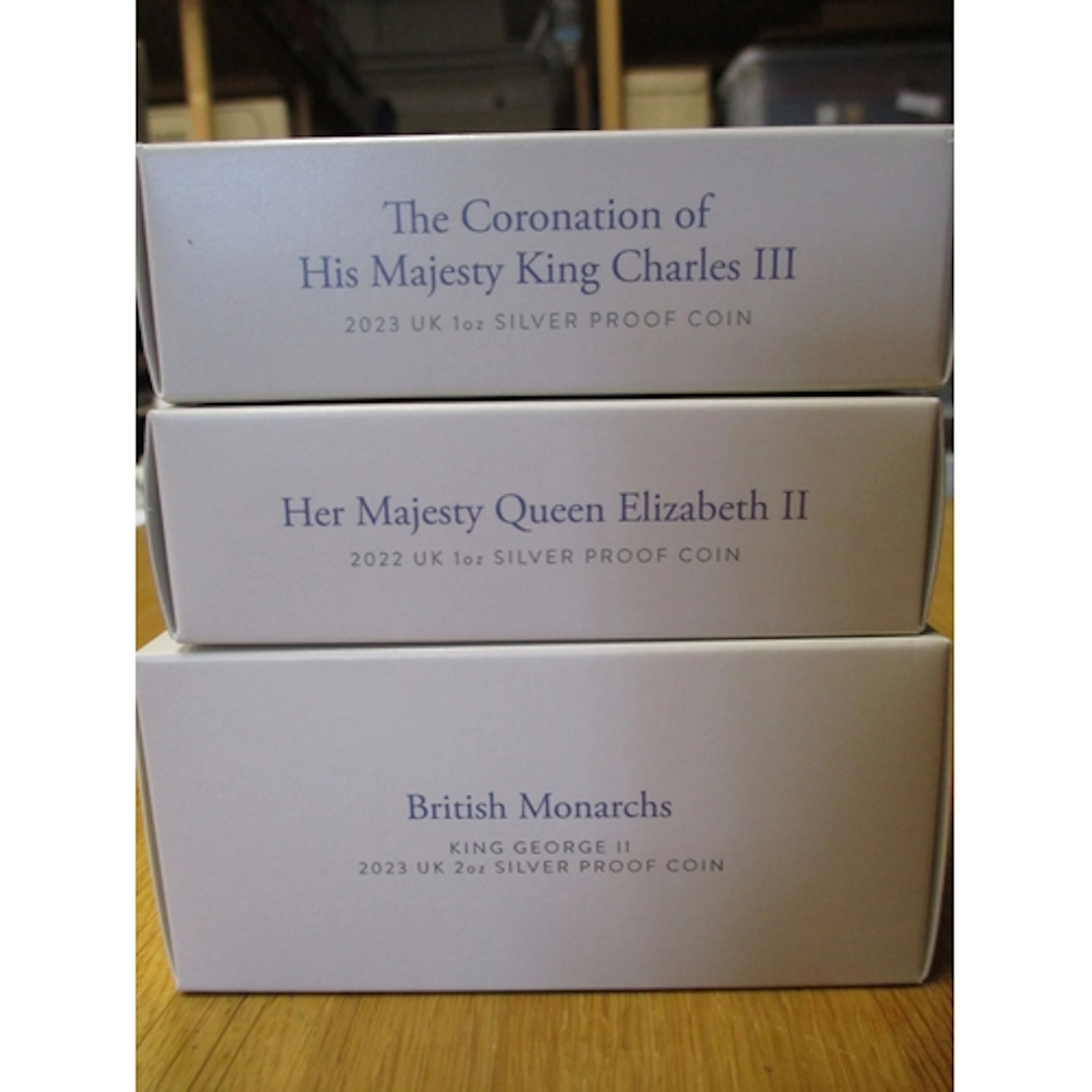 Royalty collection of boxed silver proofs with 2023 2oz £5 '...
