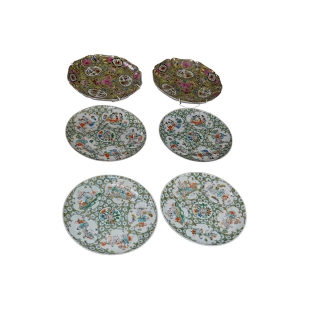 A set of four Chinese famille rose export plates diameter 20...