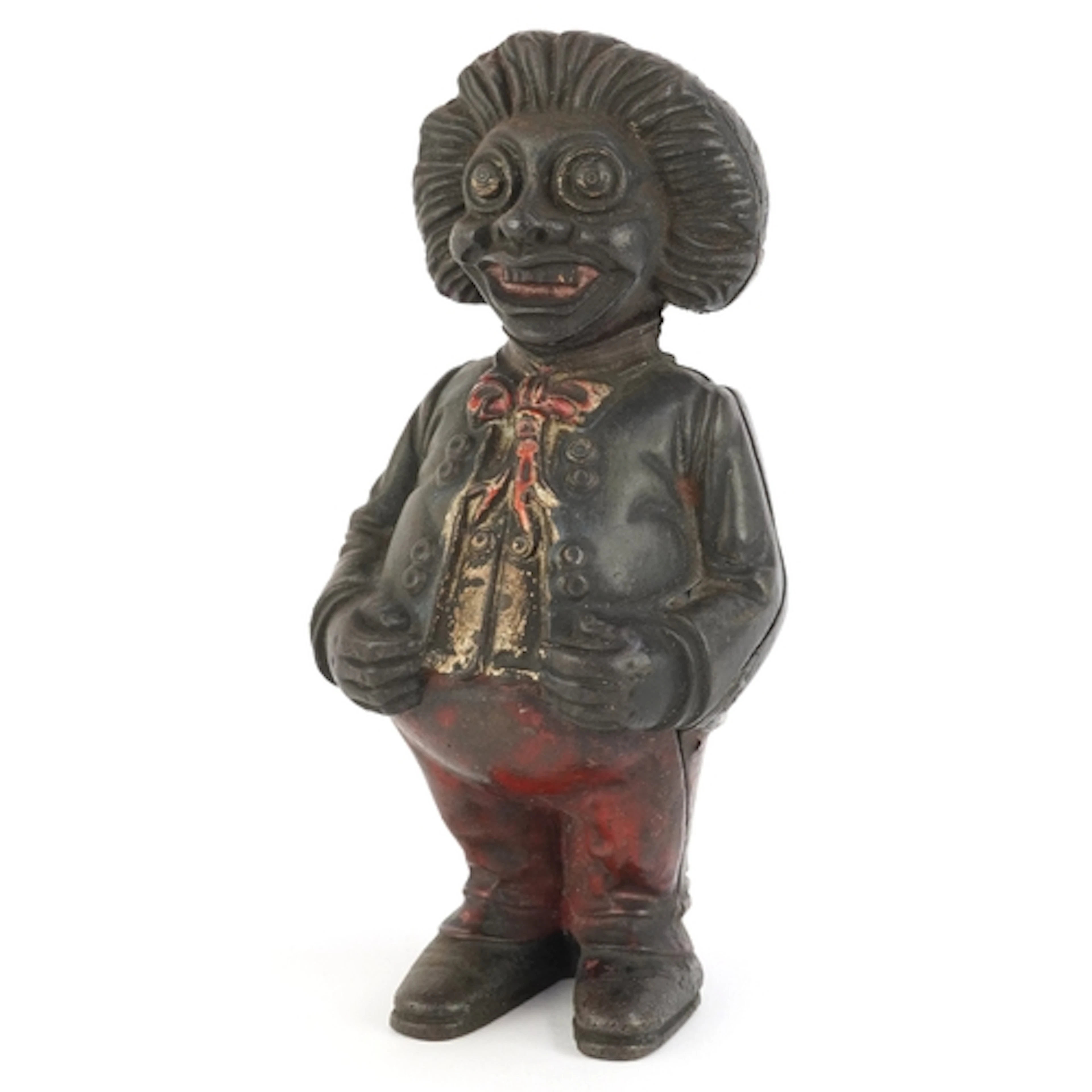Vintage figural cast iron money bank, possibly by John Harpe...