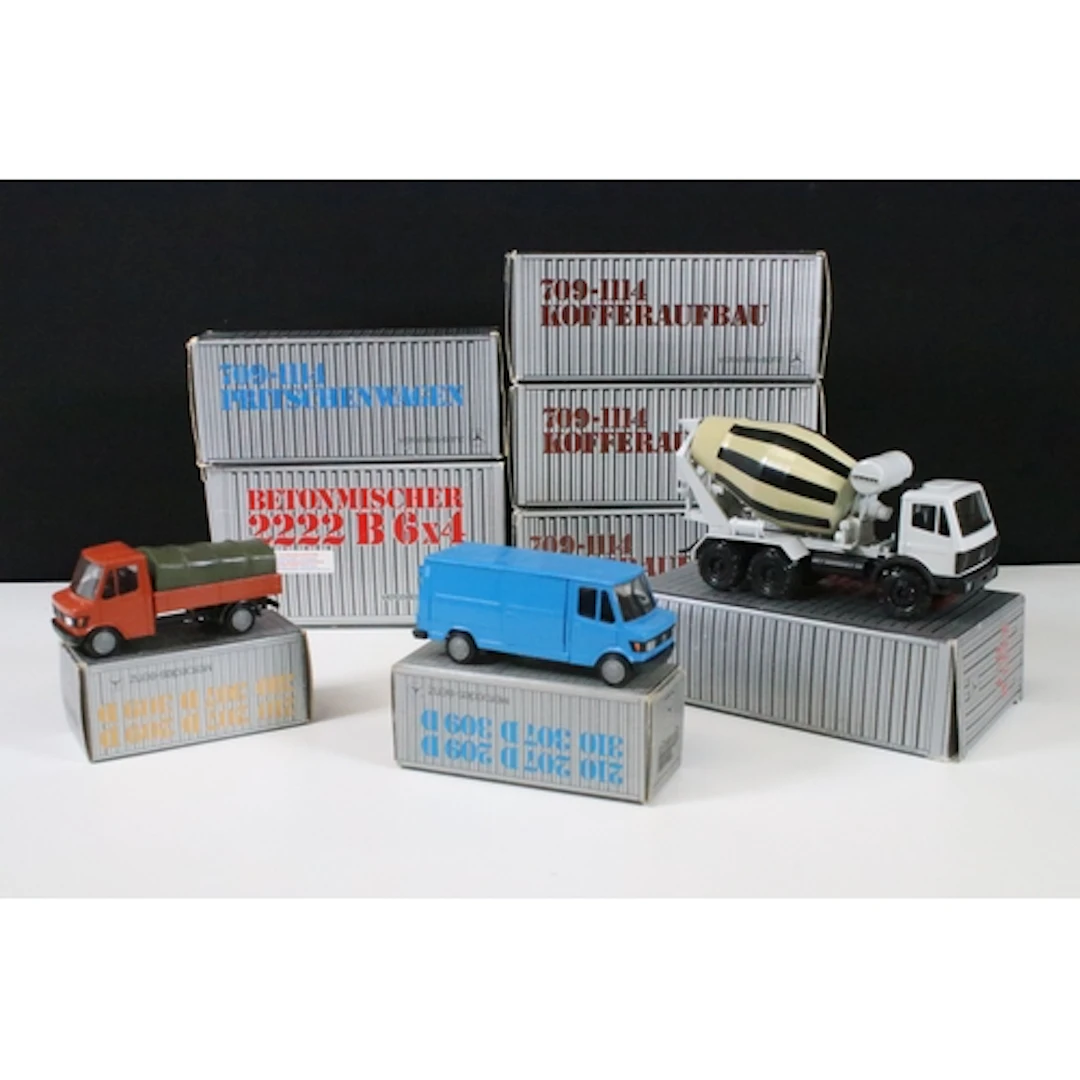 Eight boxed NZG Modelle commercial Mercedes-Benz diecast mod...