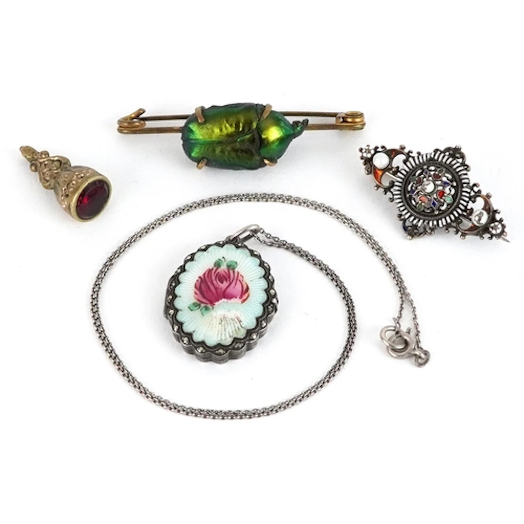 Antique and later jewellery including silver marcasite and g...