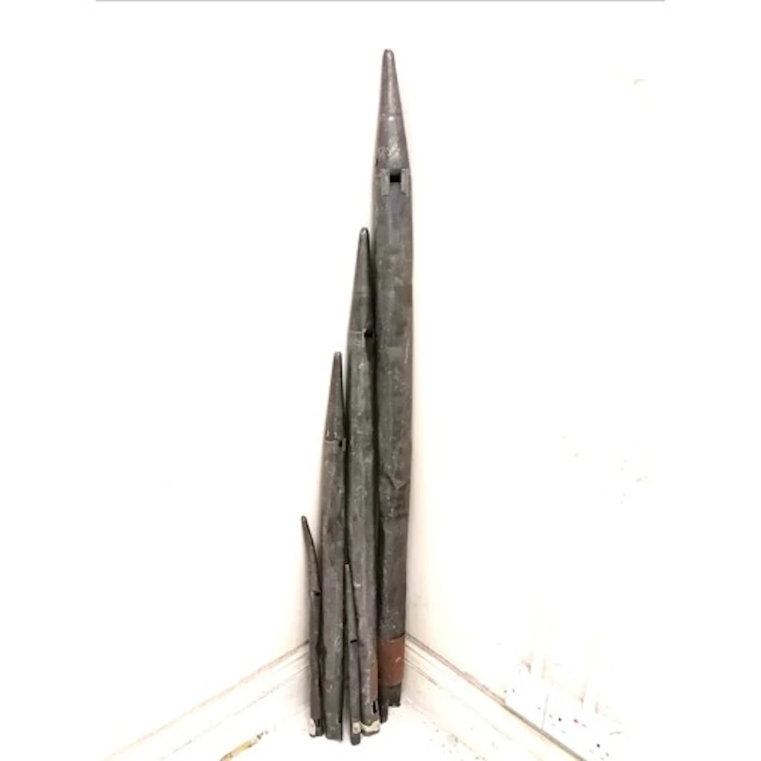 Antique lead organ pipes longest 145cm