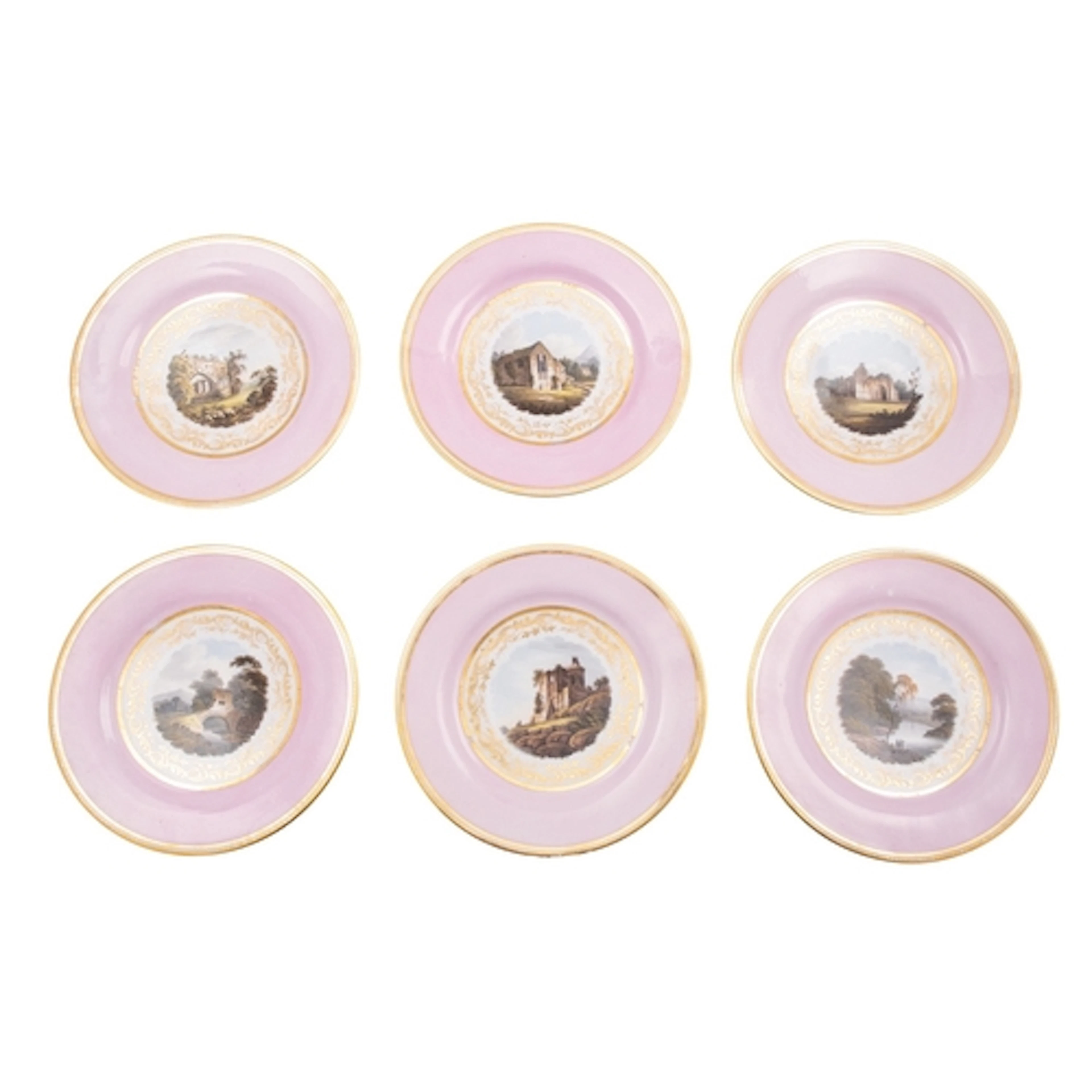 A set of six Barr, Flight & Barr Worcester topographical des...