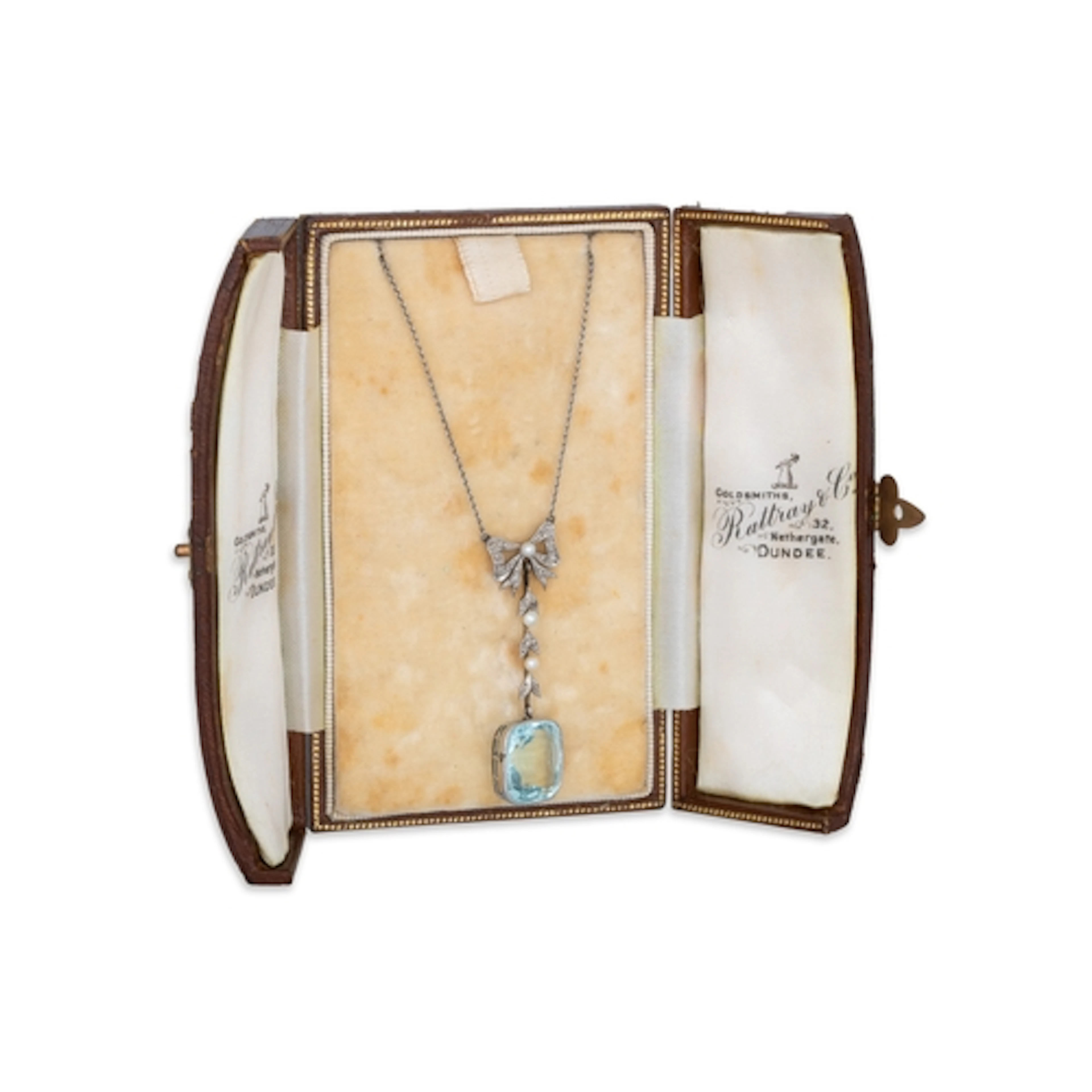 AN EDWARDIAN DIAMOND, SEED PEARL AND AQUAMARINE PENDANT, fit...