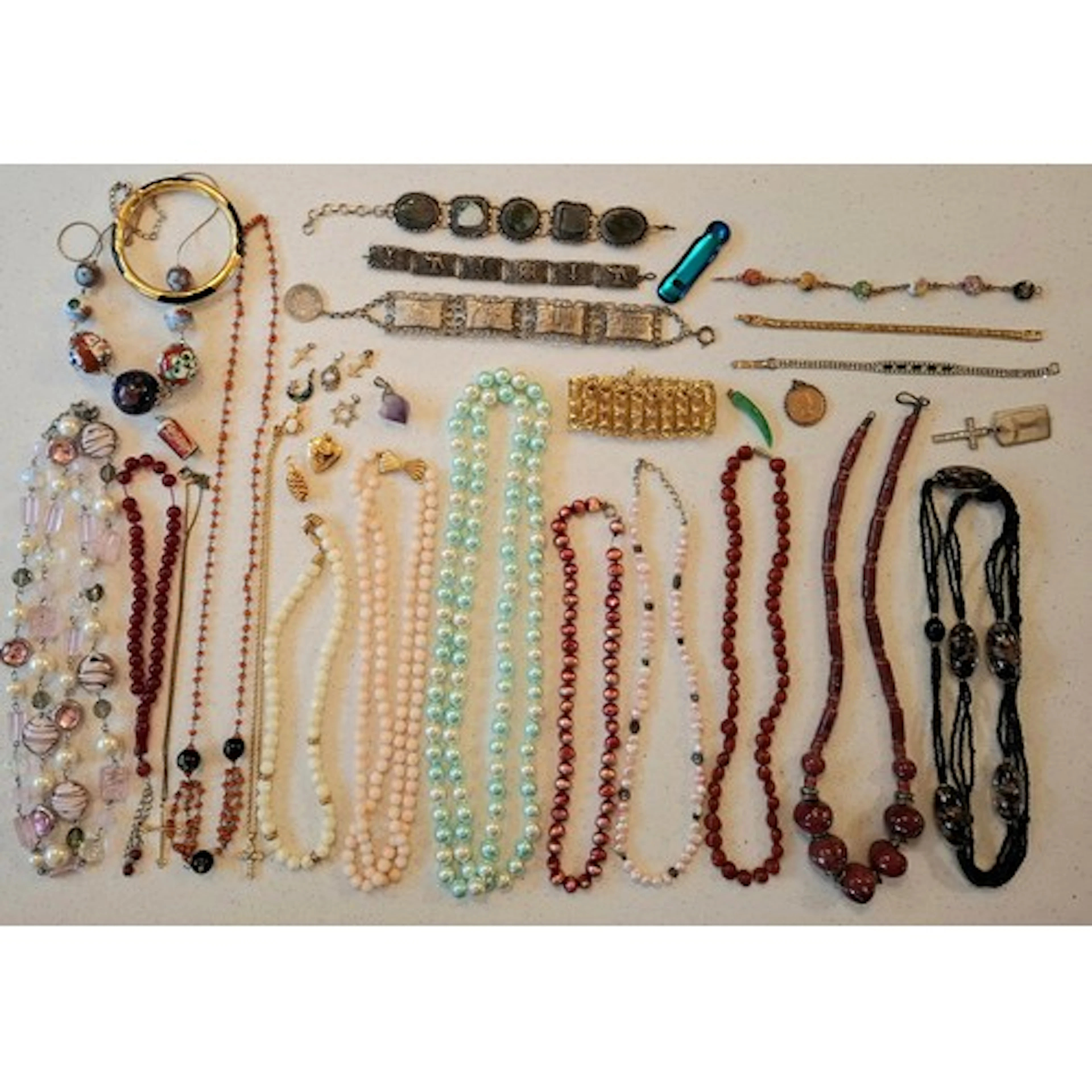 Mid to late 20th Century costume jewellery to include a fres...