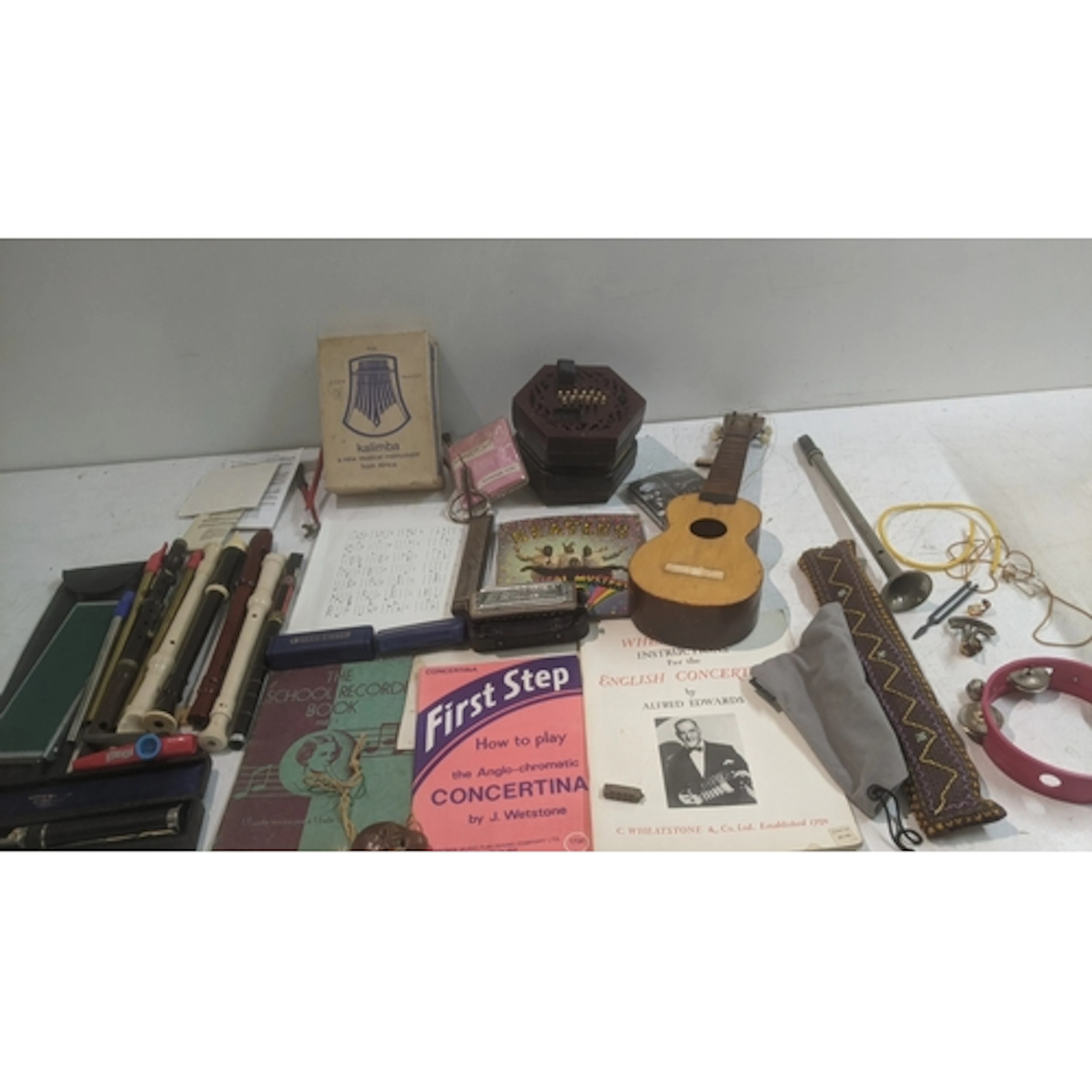 Musical related instruments and ephemera to include two Hohn...