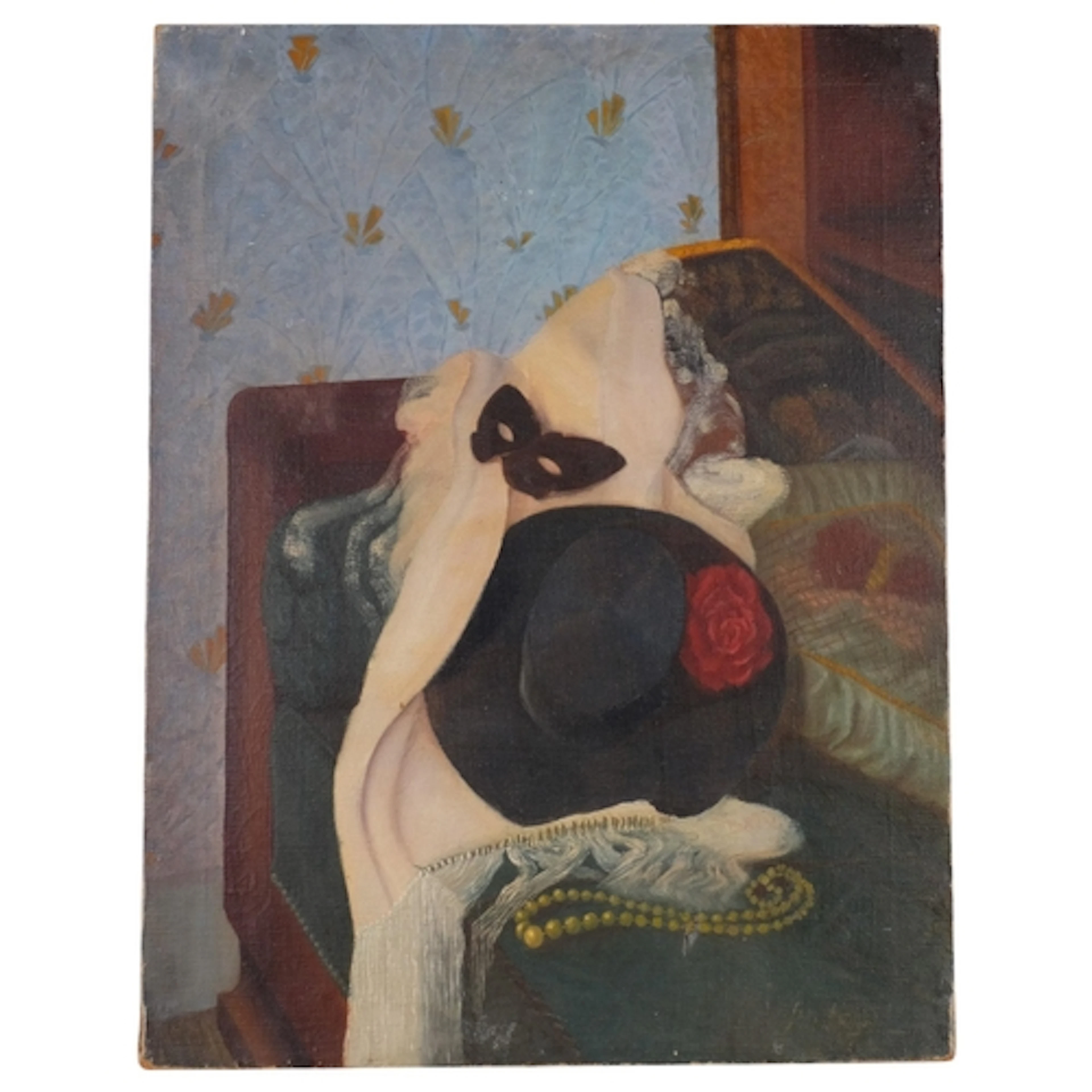 Surrealist composition, mid-20th century oil on canvas, indi...