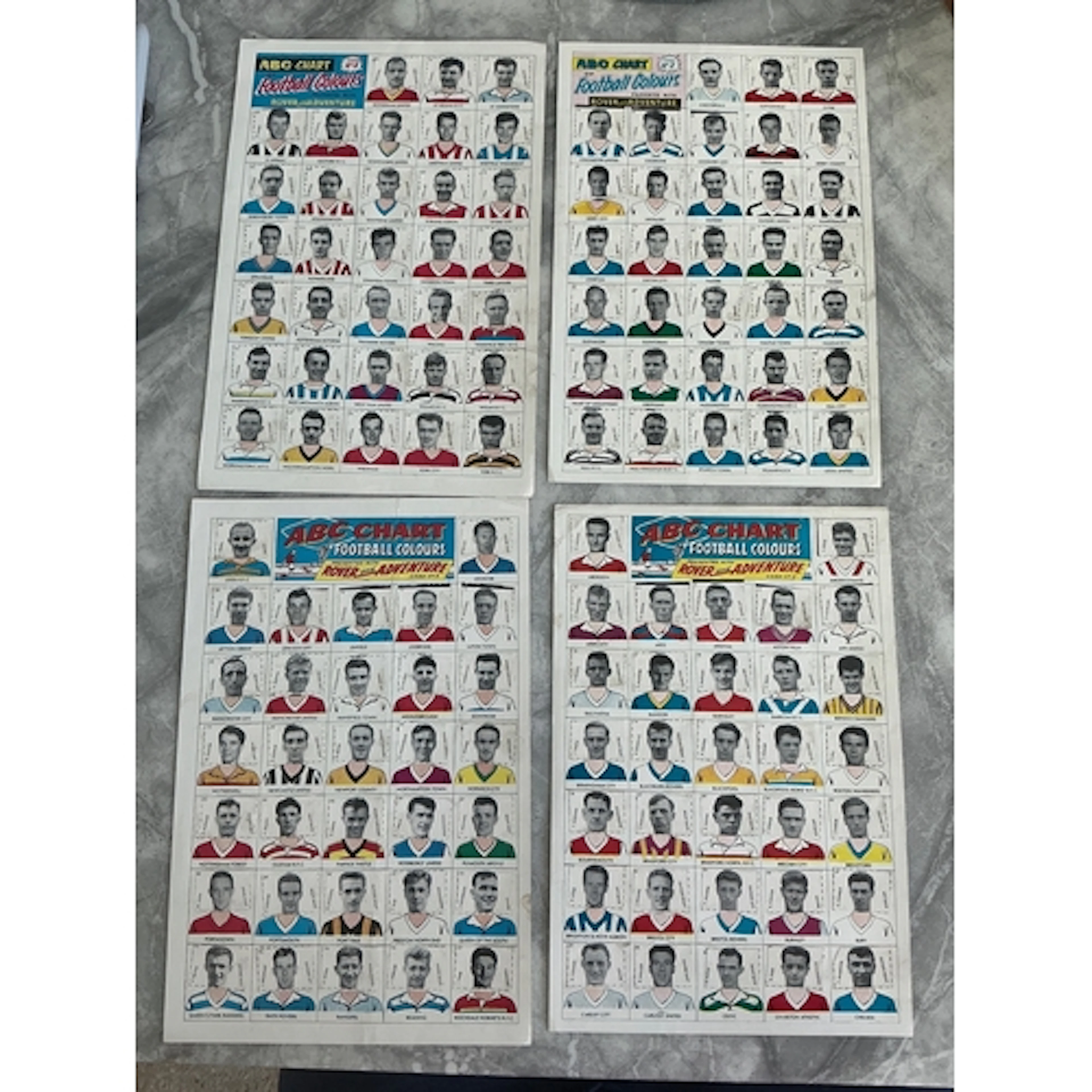 A+BC Football Colours Posters: Complete set of 130 on 4 diff...