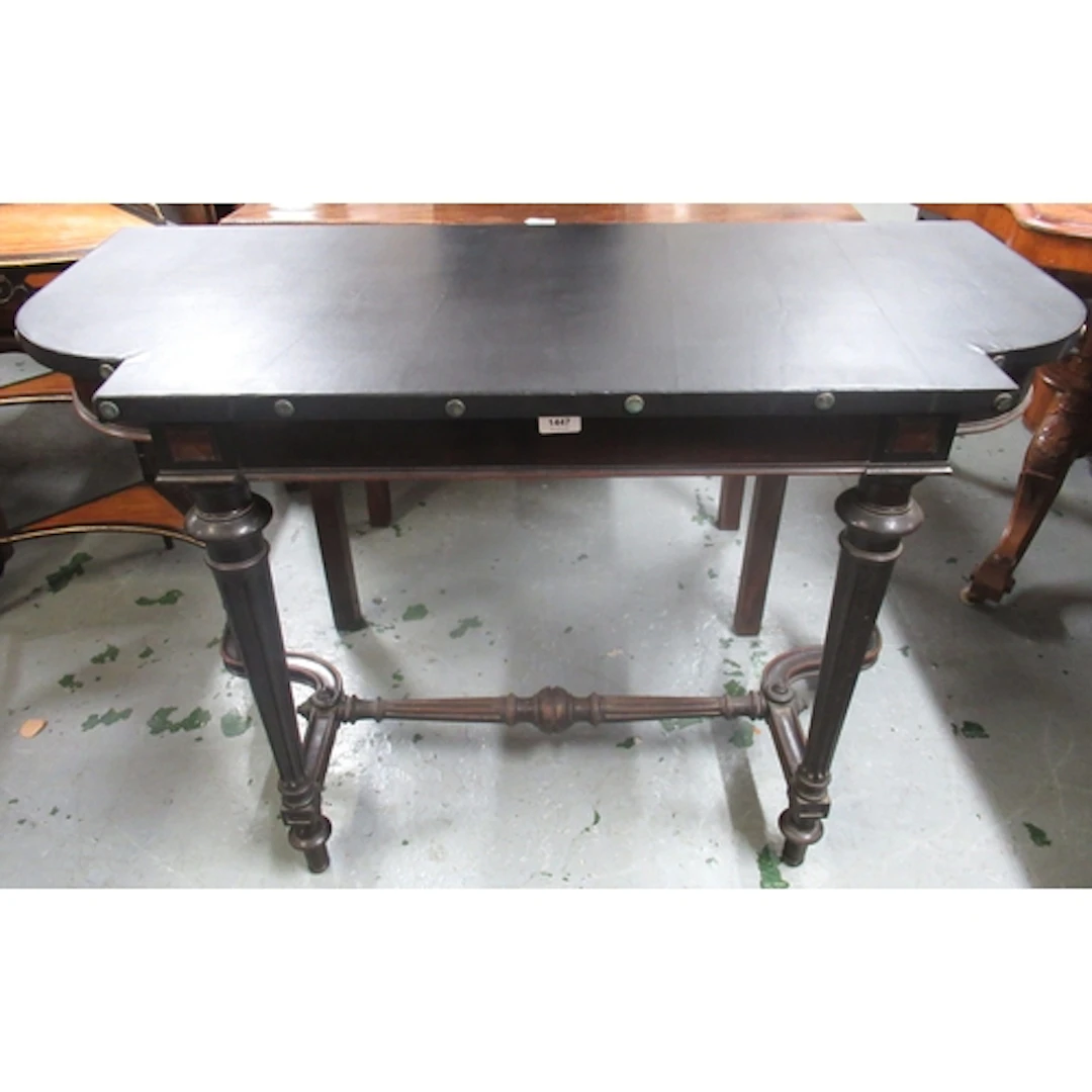 19th Century Continental rosewood console table with simulat...