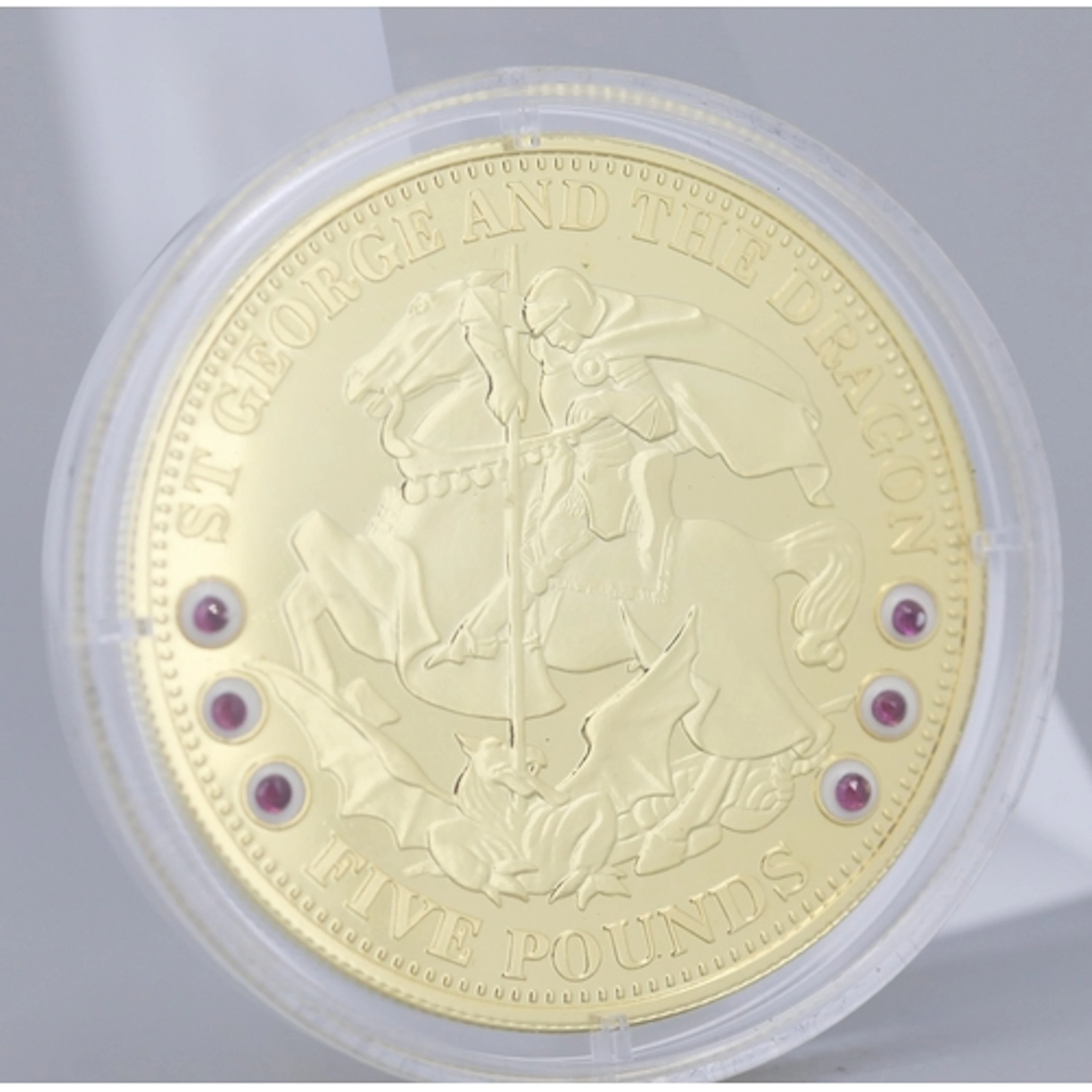 Sterling Silver Gold Plated Commemorative 5 Pounds Coin 'St ...