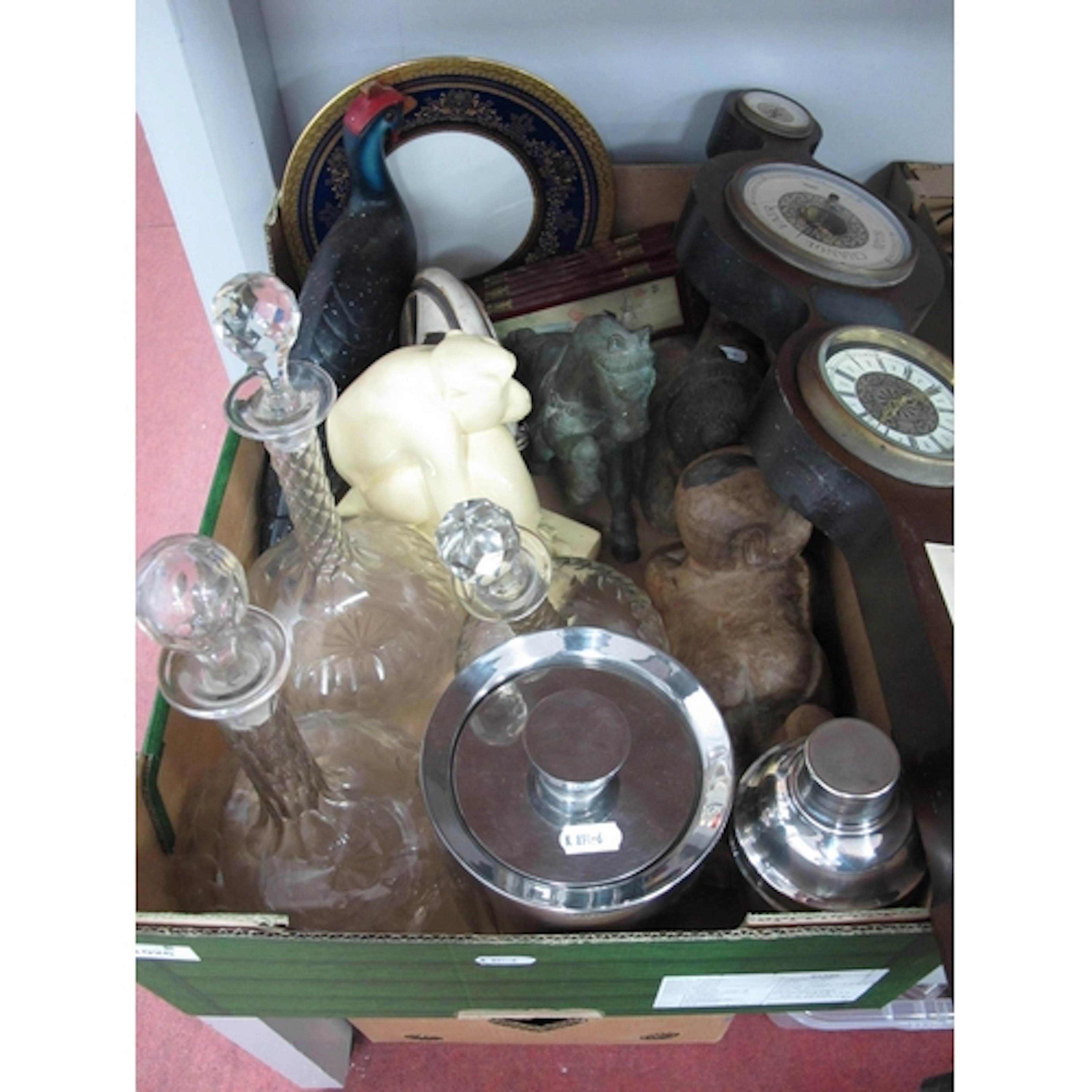 Collectables, including a pair of Chinese hand-carved wooden...