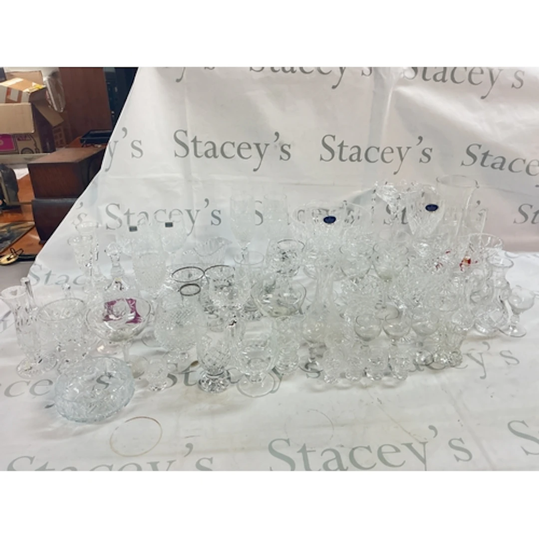 A collection of cut glass including Royal Doulton, Schott Zw...