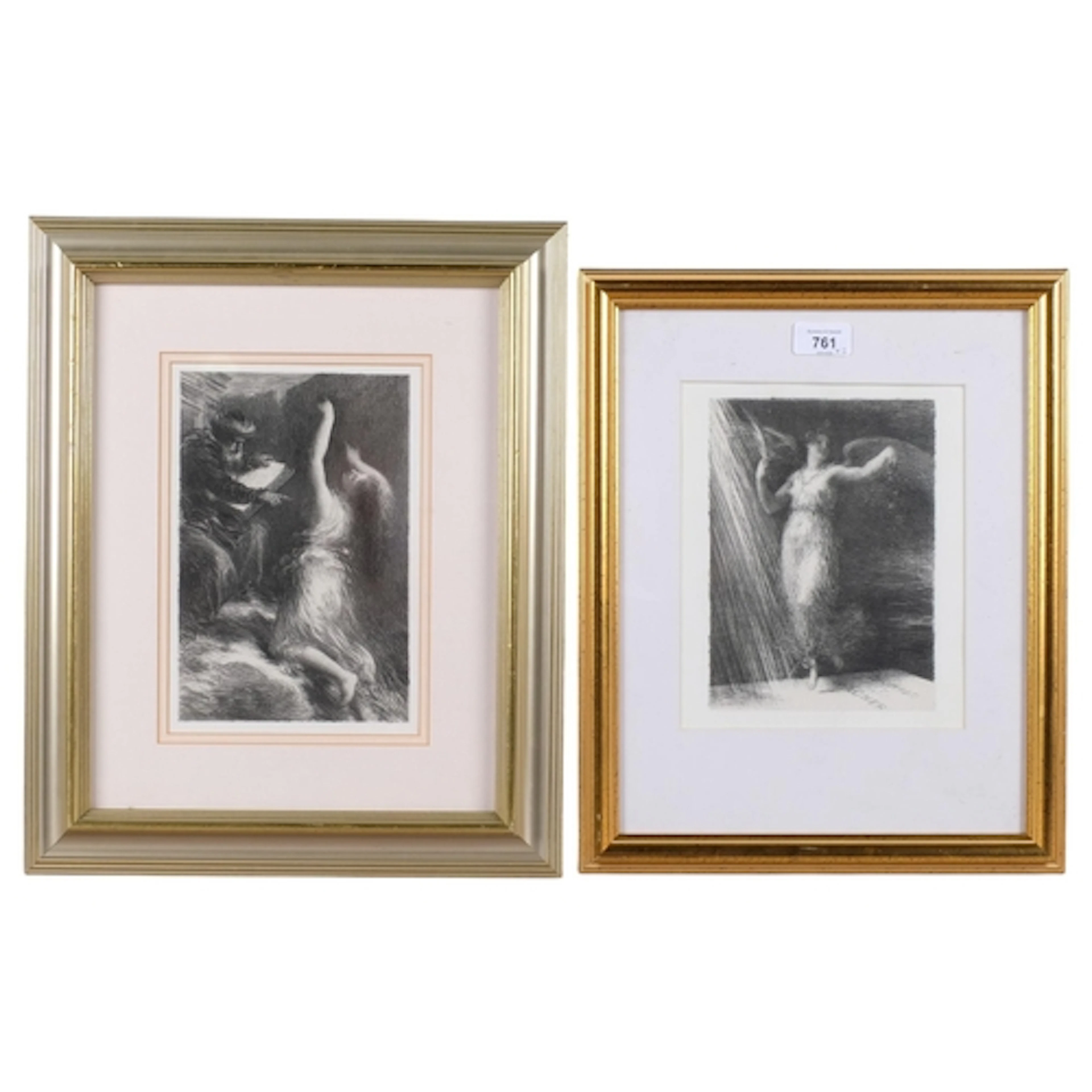 Fantin Latour, 2 original lithographs circa 1880s, image 21c...