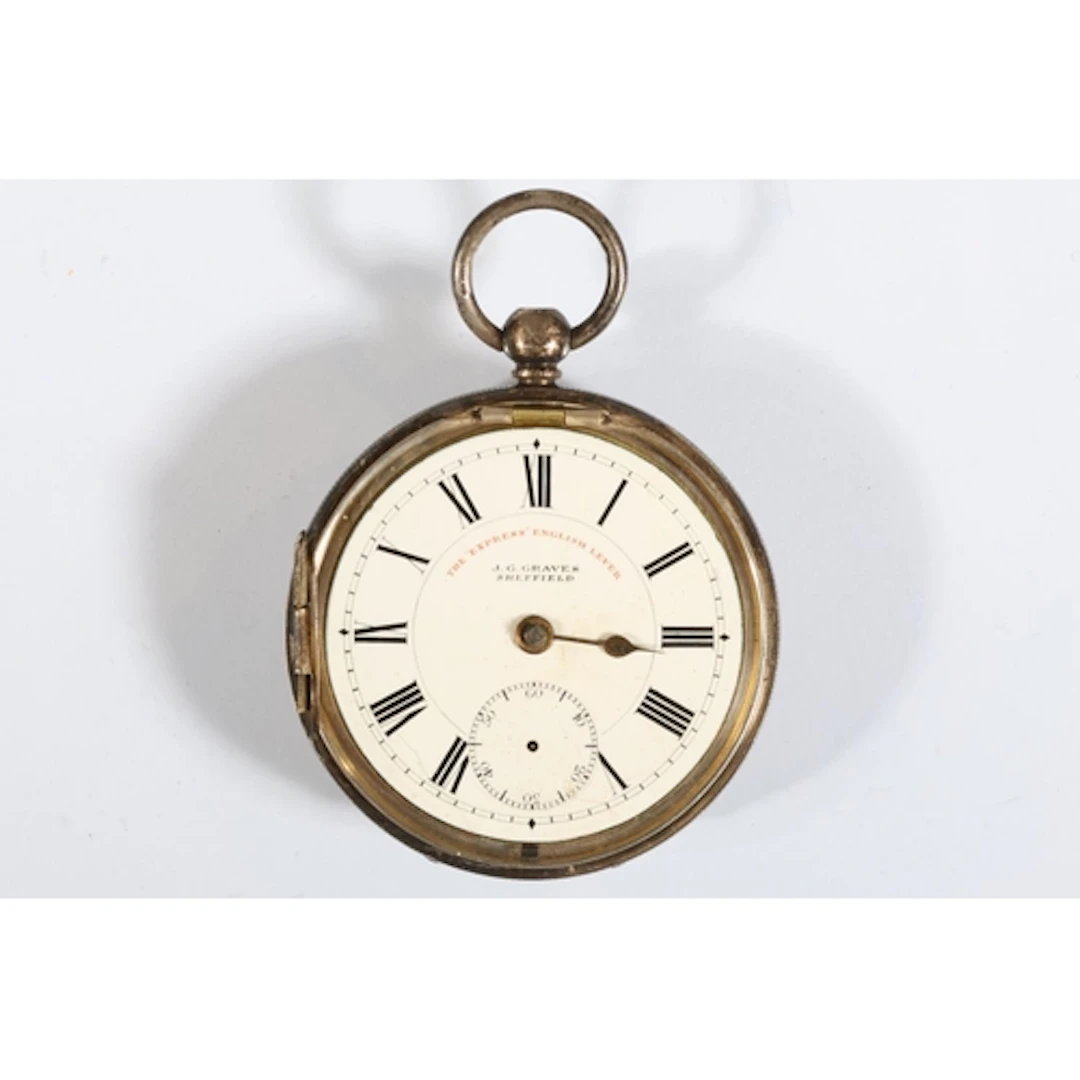 Silver cased open faced key wound pocket watch 'The Express ...