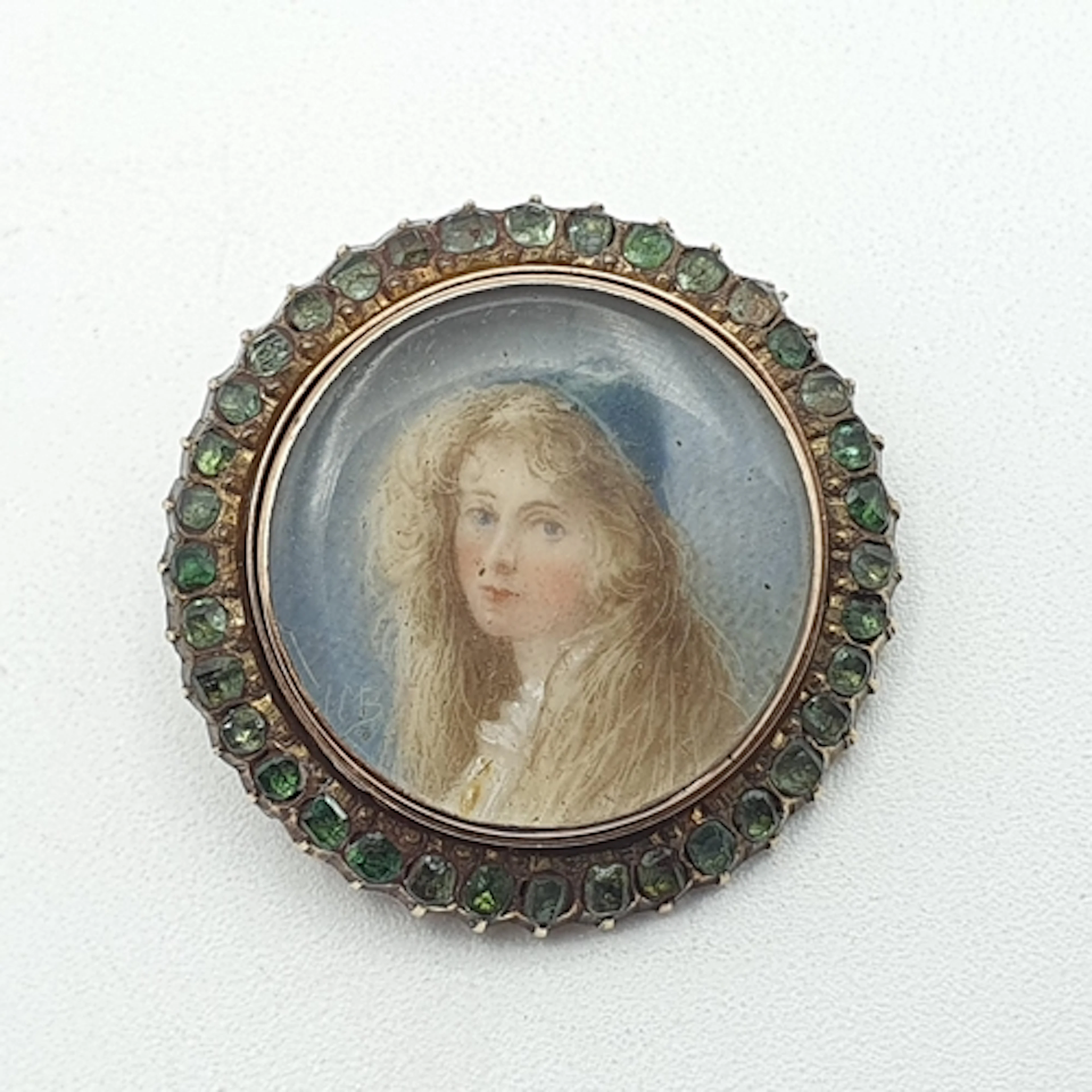 An 18th century Portrait Miniature Brooch in an unmarked fra...