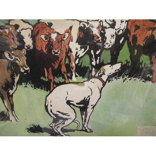 Edwin Noble watercolour, ' The Coward ', signed, 26.5 x 55cm...