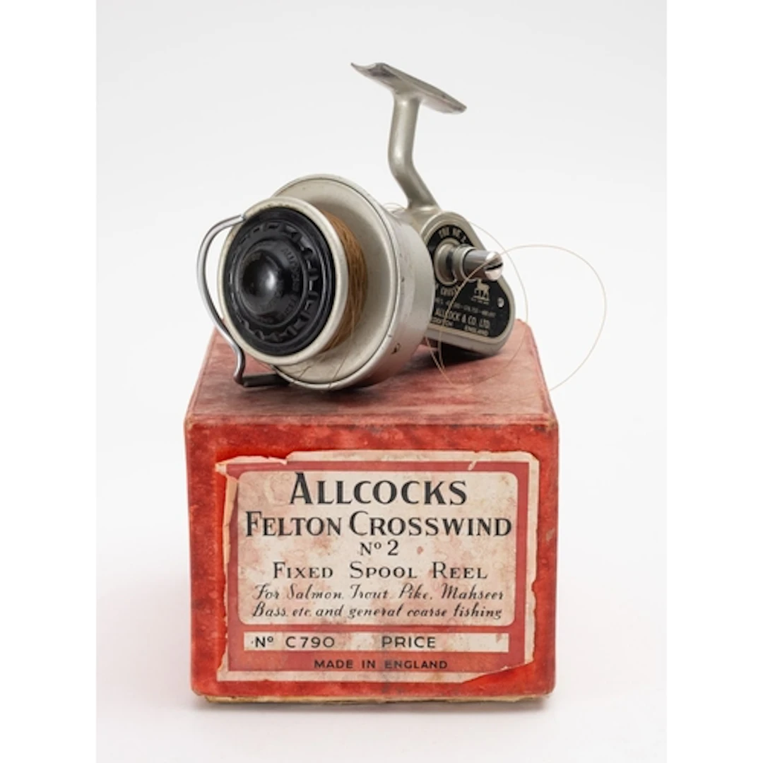 An Allcocks Felton Crosswind spinning reel. Having an alloy ...