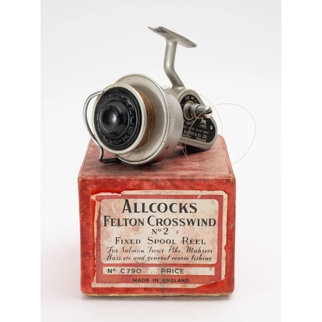 An Allcocks Felton Crosswind spinning reel. Having an alloy ...