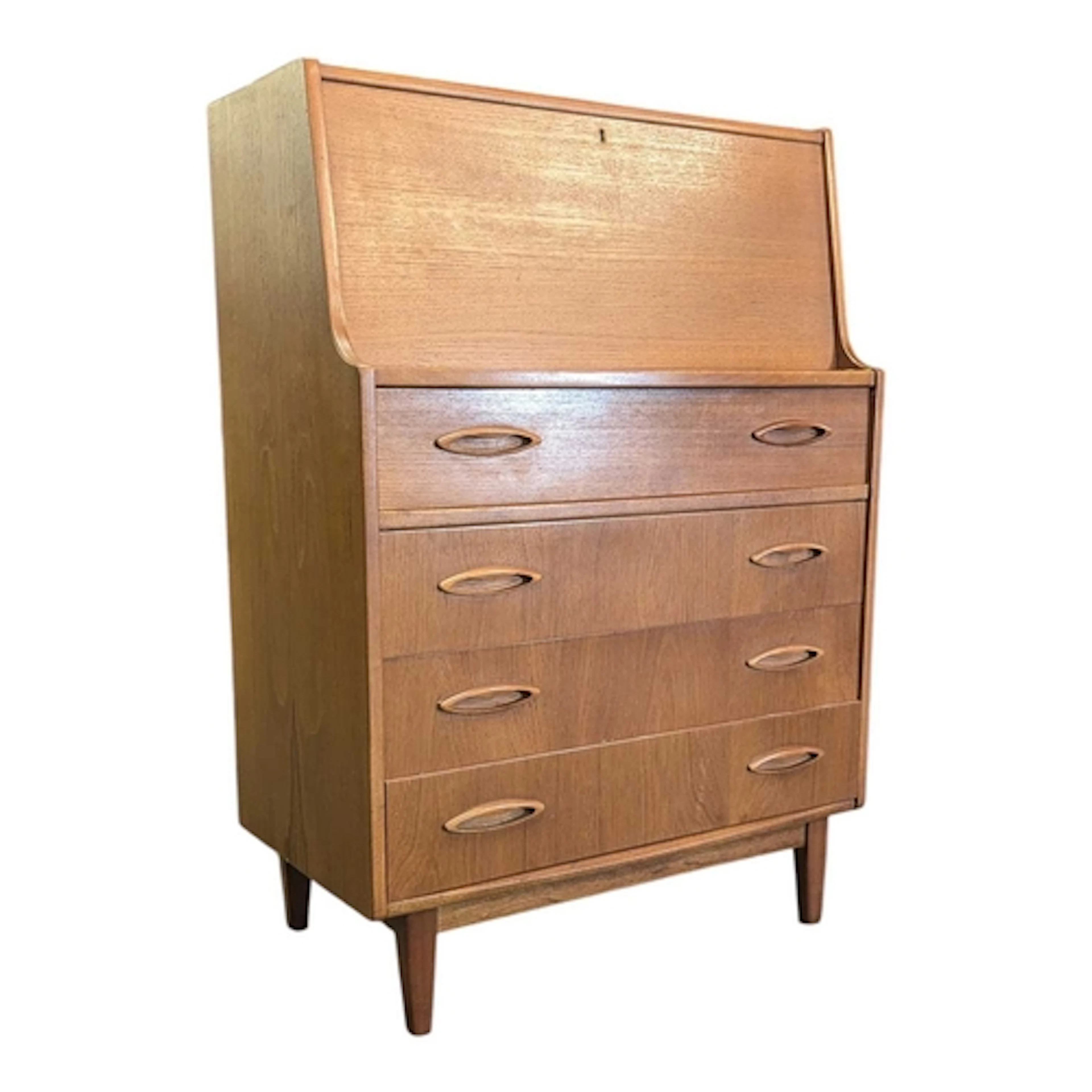 Jentique Furniture - A mid century teak wood bureau. Rectang...