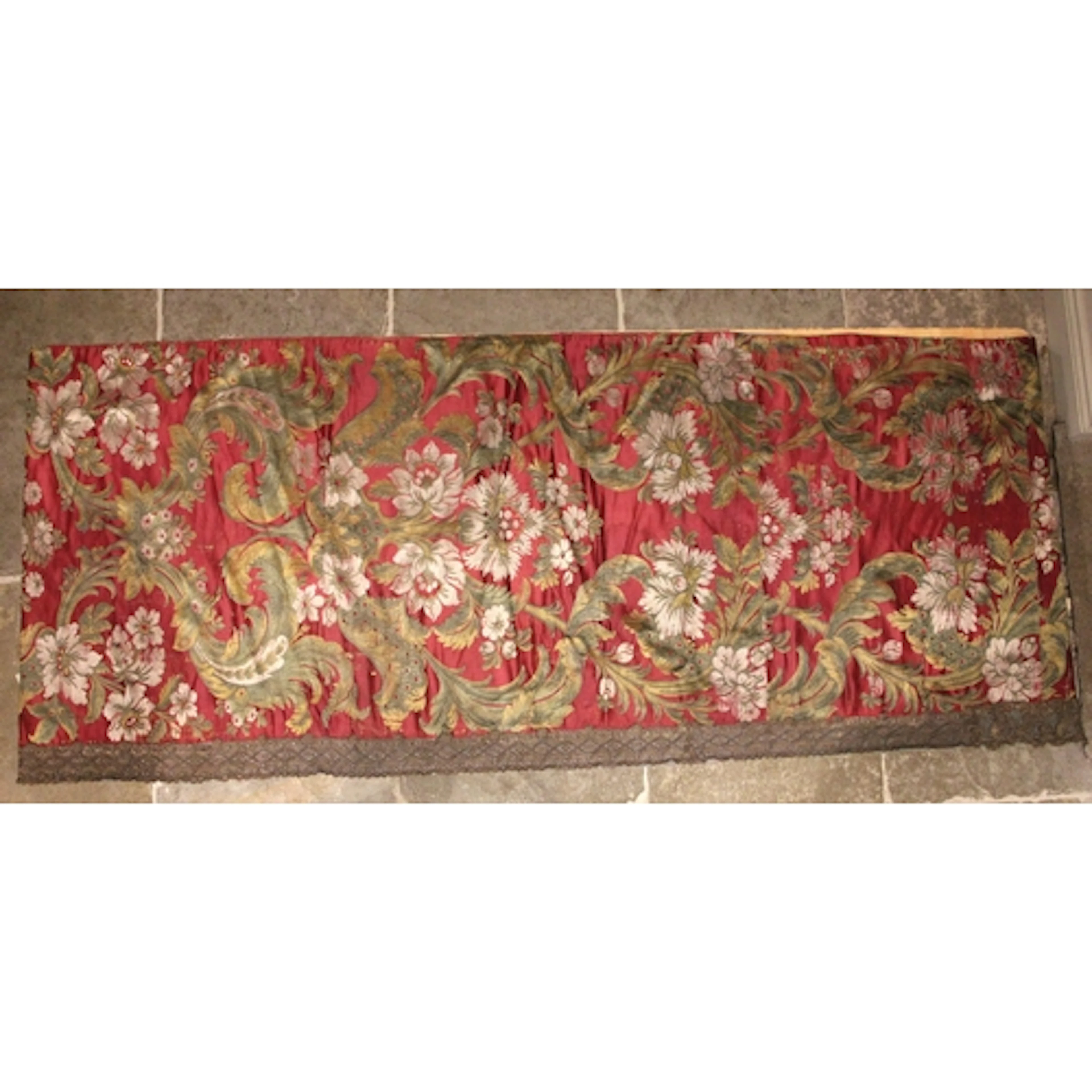 Two panels of French Louis XV material, the silk panels fine...
