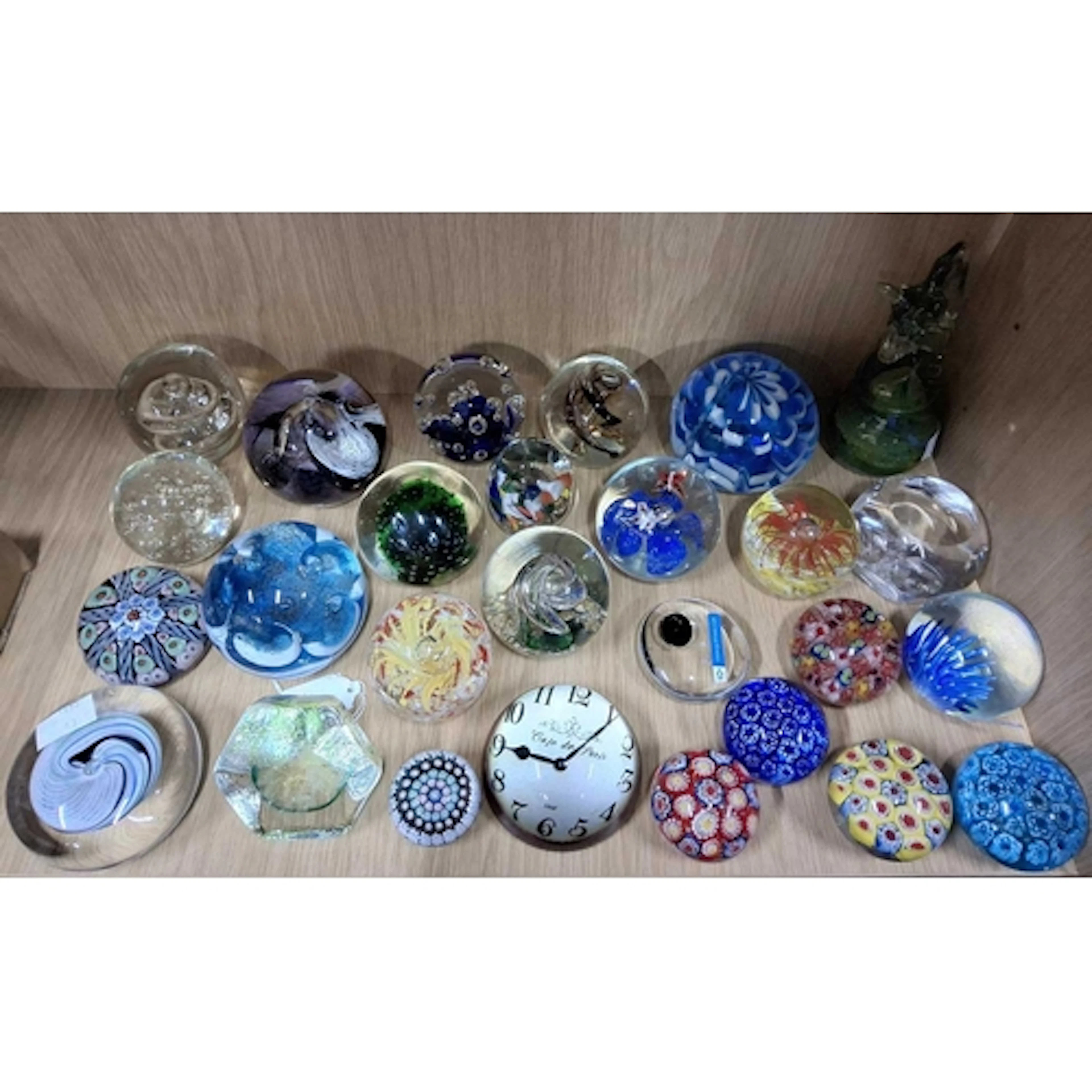 A GROUP OF GLASS PAPERWEIGHTS, twenty-seven mainly glass pap...