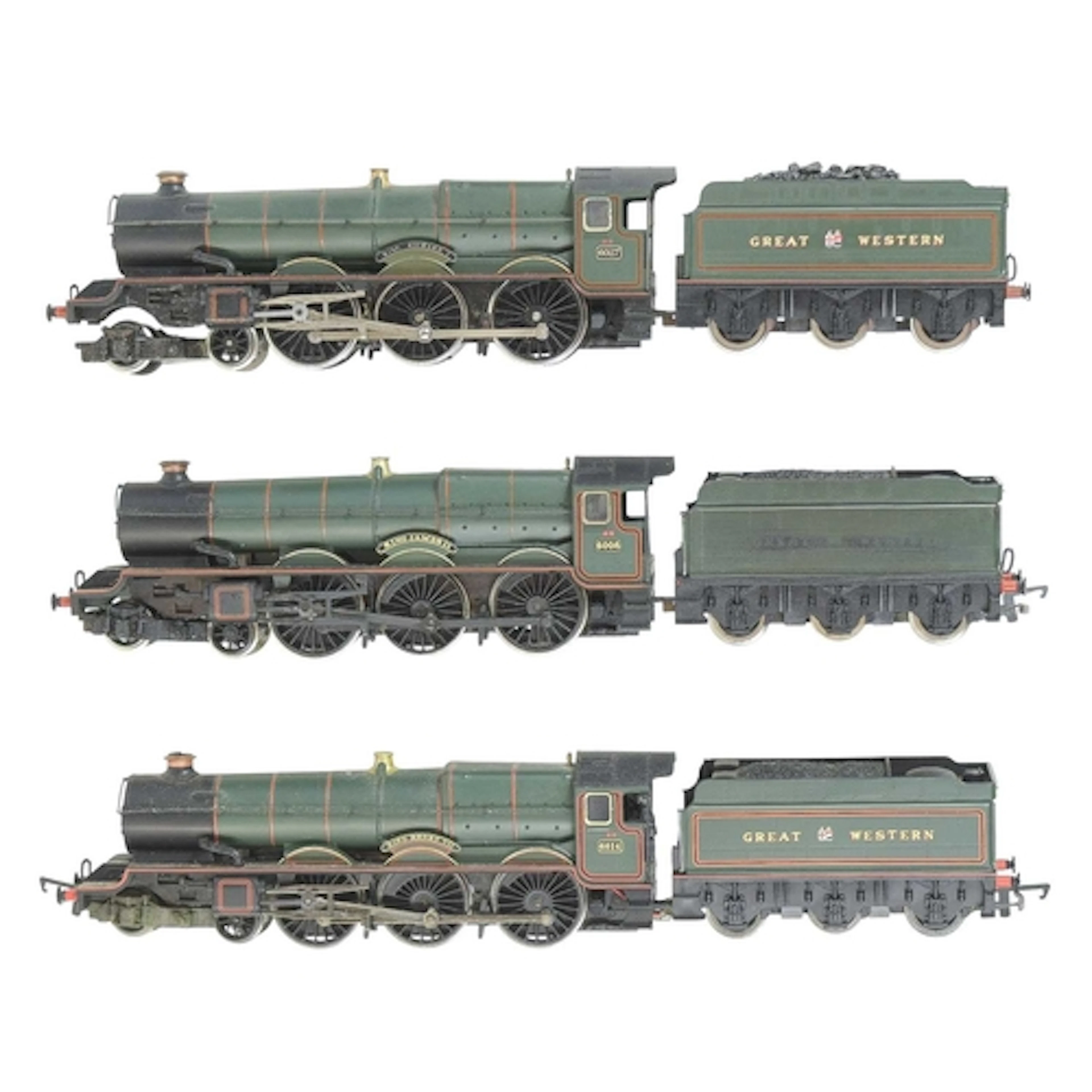 'OO' gauge Kings Class locomotives x3. Lot comprises: Hornby...