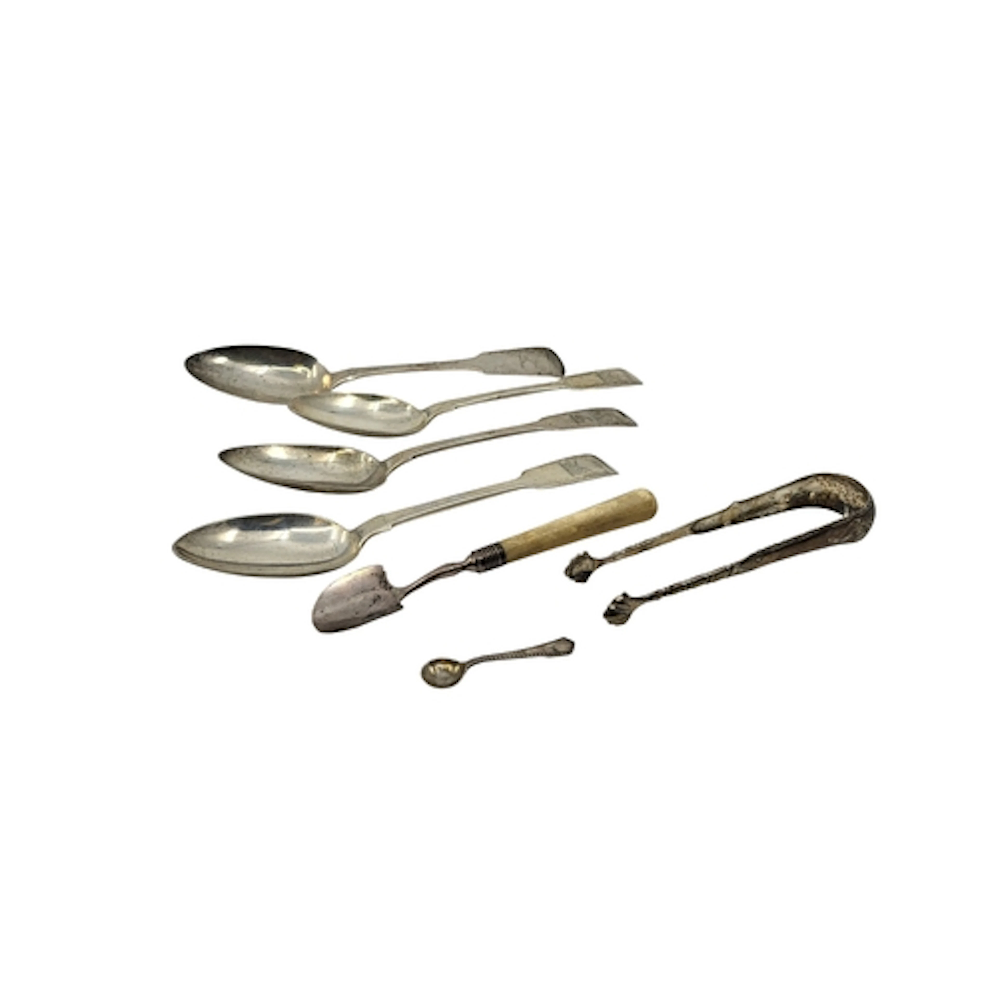 A COLLECTION OF ANTIQUE IRISH SILVER (.925) to include four ...