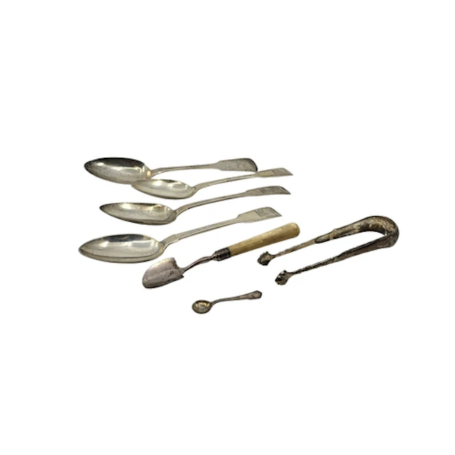 A COLLECTION OF ANTIQUE IRISH SILVER (.925) to include four ...