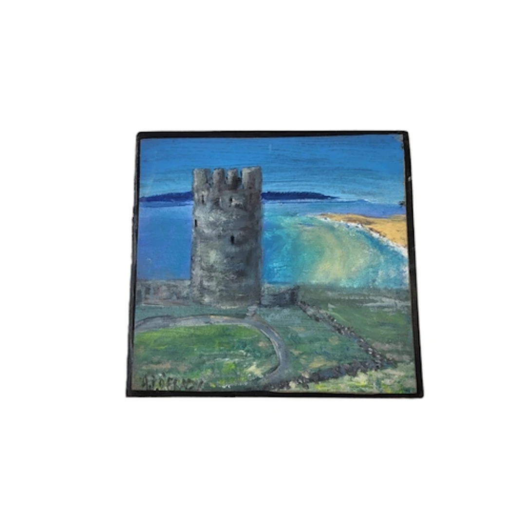 ANTHONY O'GRADY (Irl Contemporary) "Black Castle" oil card l...
