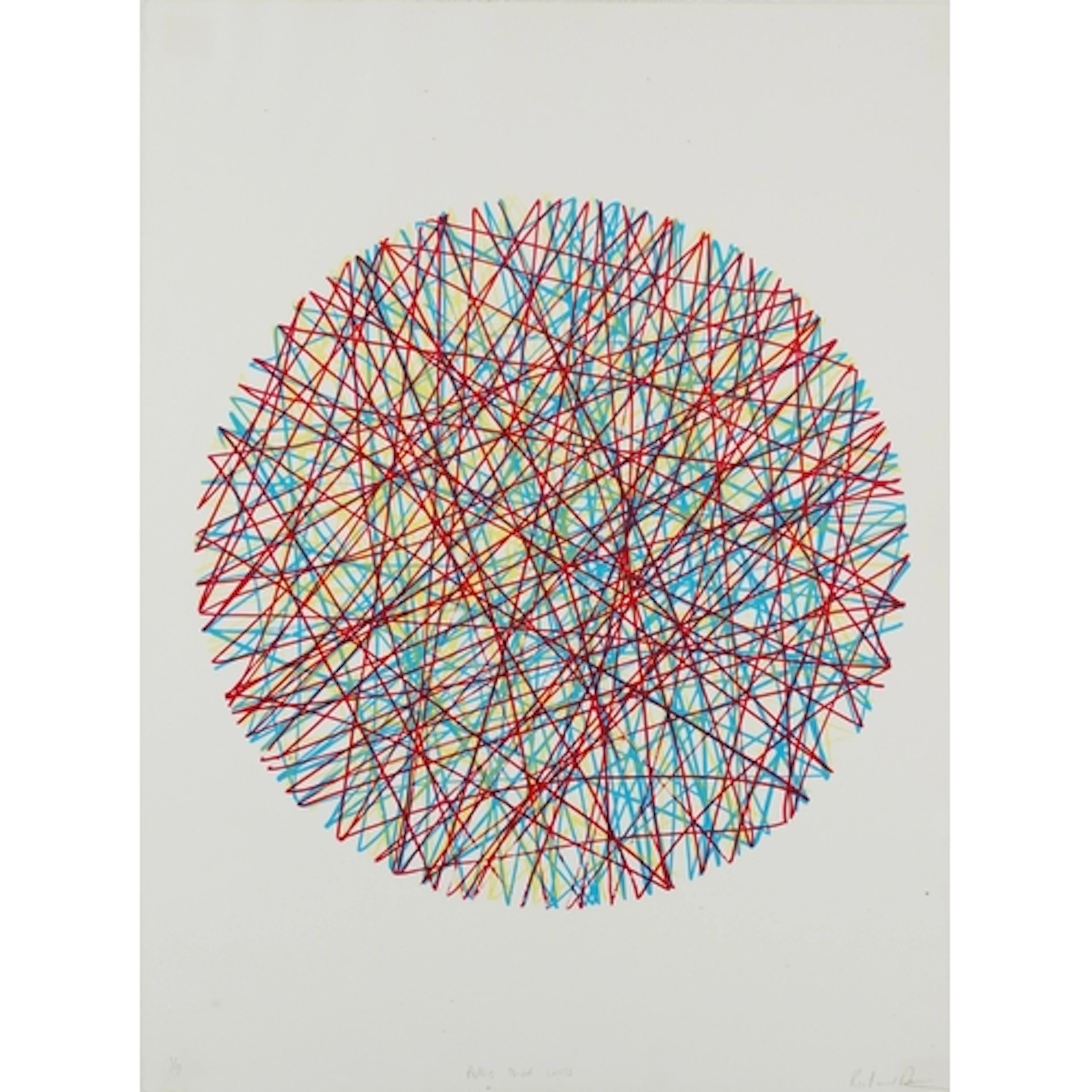 Paths that Cross, abstract print, indistinctly pencil signed...